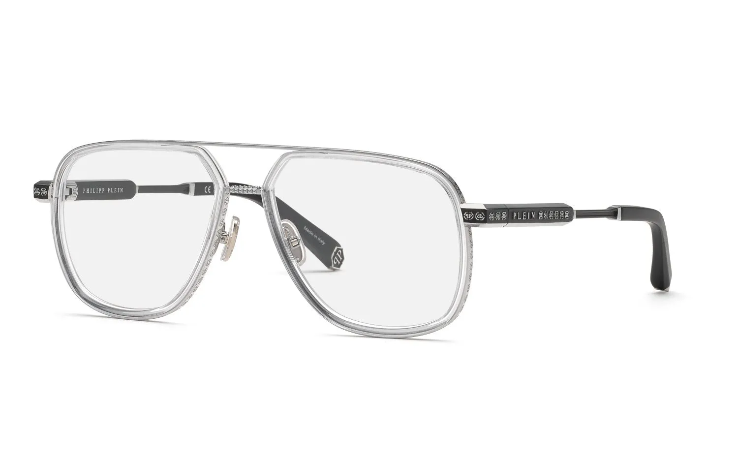 Philipp Plein VPP198M PLEIN LEGACY 0K07 Montature da vista Metallo Palladio Geometrica - immagine 1