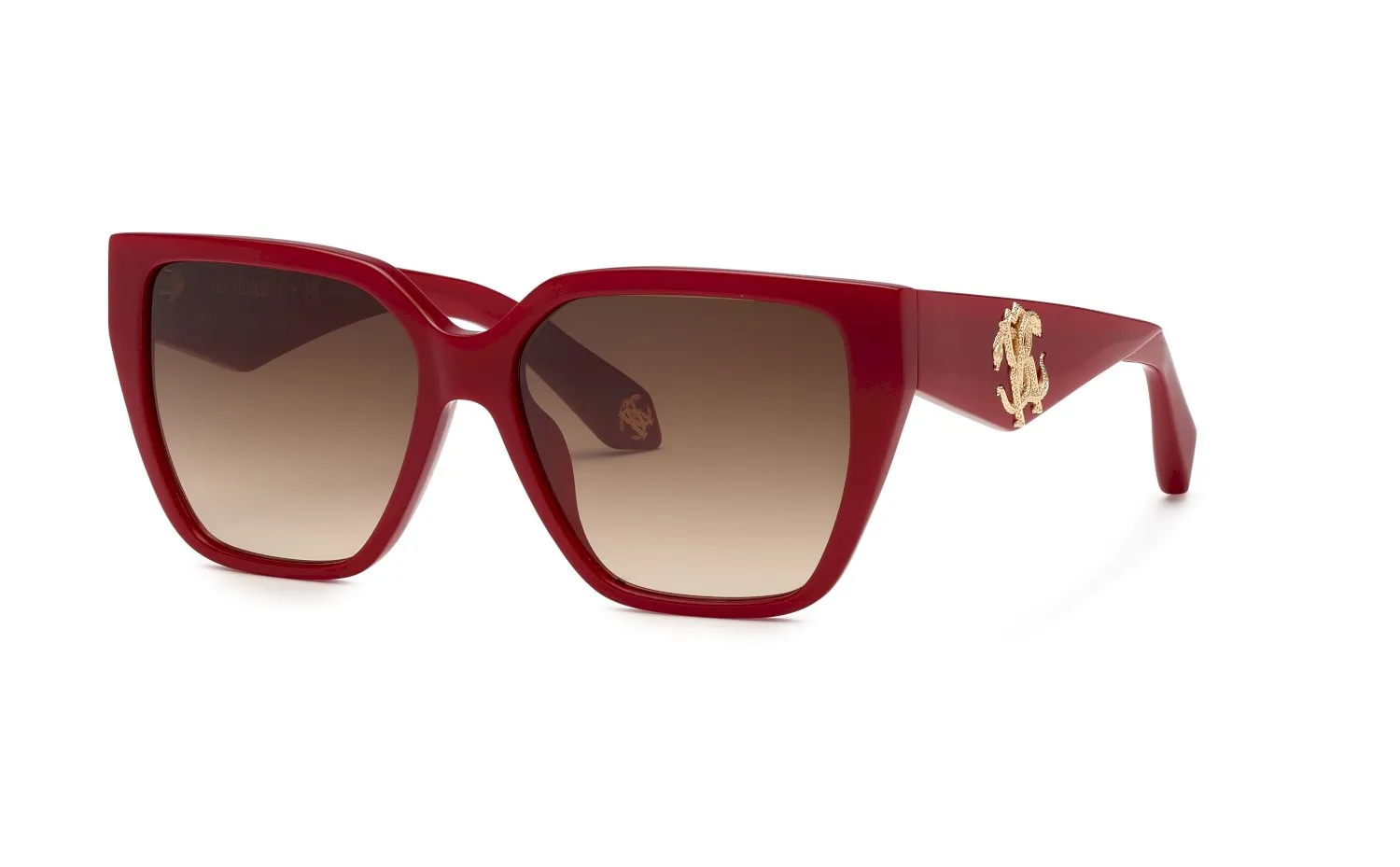Roberto Cavalli SRC137 09EZ Occhiali da sole Acetato Rosso Marrone Squadrata Normale Sfumato - immagine 1