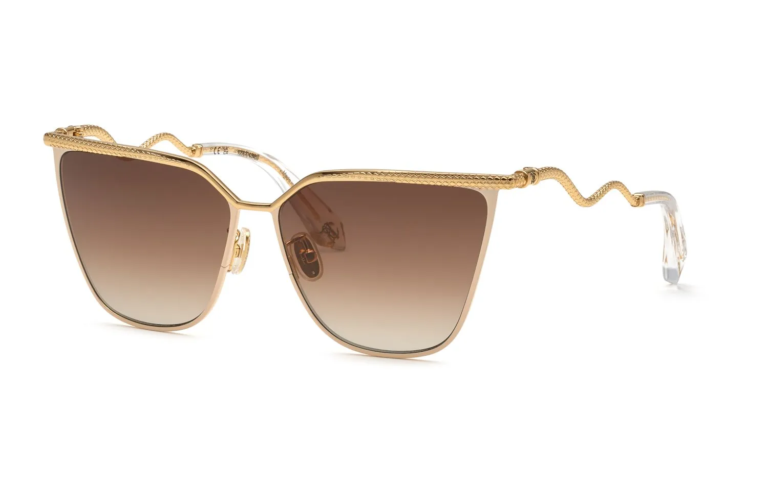 Roberto Cavalli SRC133M 0F47 Occhiali da sole Metallo Oro Marrone Farfalla Normale Sfumato - immagine 1