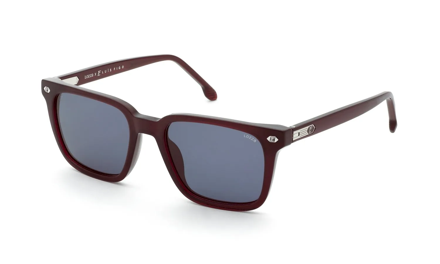 Lozza SL4415 848 Occhiali da sole Acetato Bordeaux Fumo Squadrata Normale - immagine 1