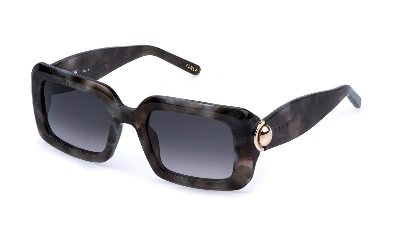 Furla SFU980 03KA Occhiali da sole Acetato Havana Fumo Squadrata Normale Sfumato - immagine 1