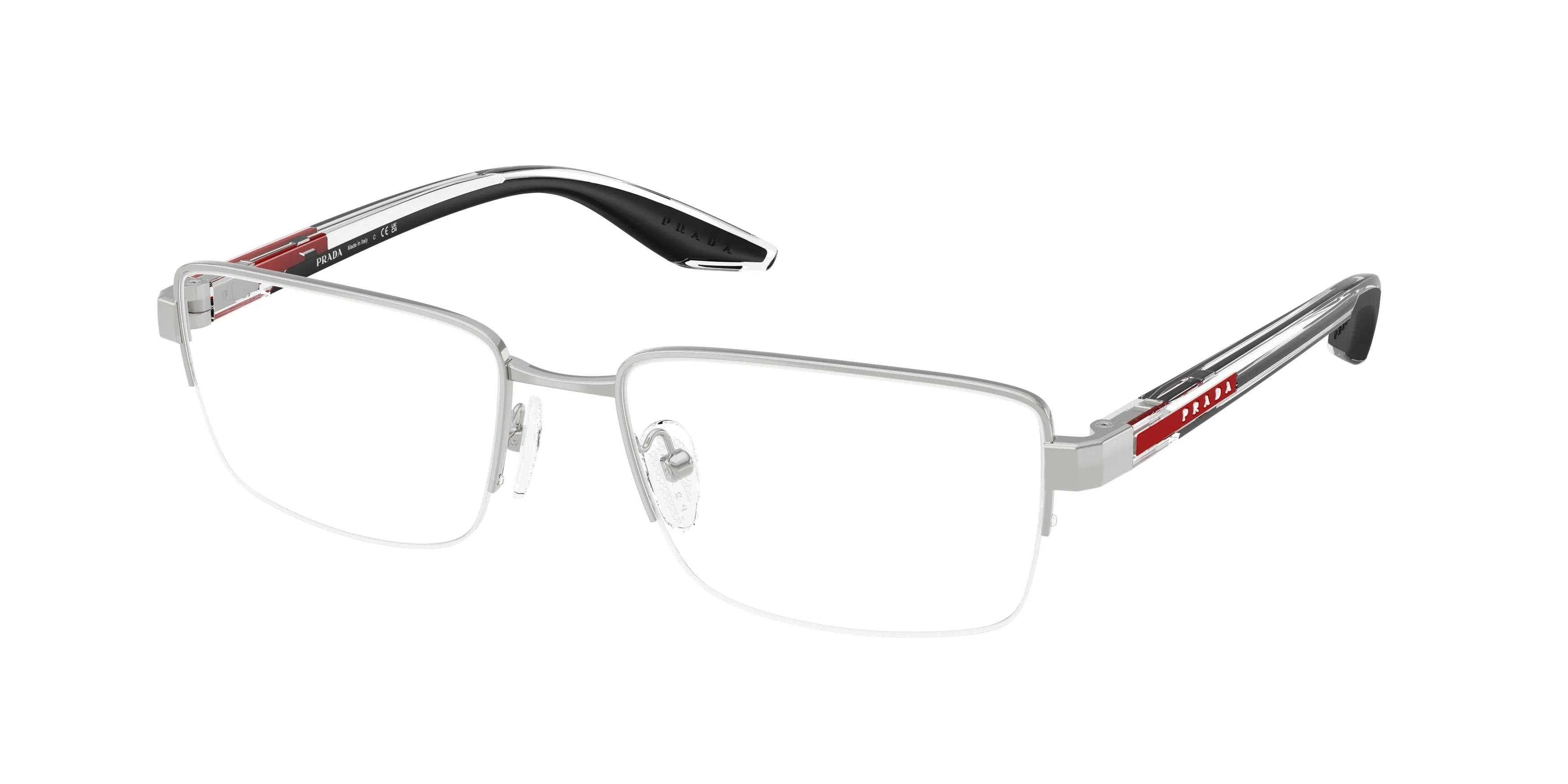 Prada Linea Rossa PS 51SV 1BC1O1 Montature da vista Metallo Argento Pillow Normale - immagine 1