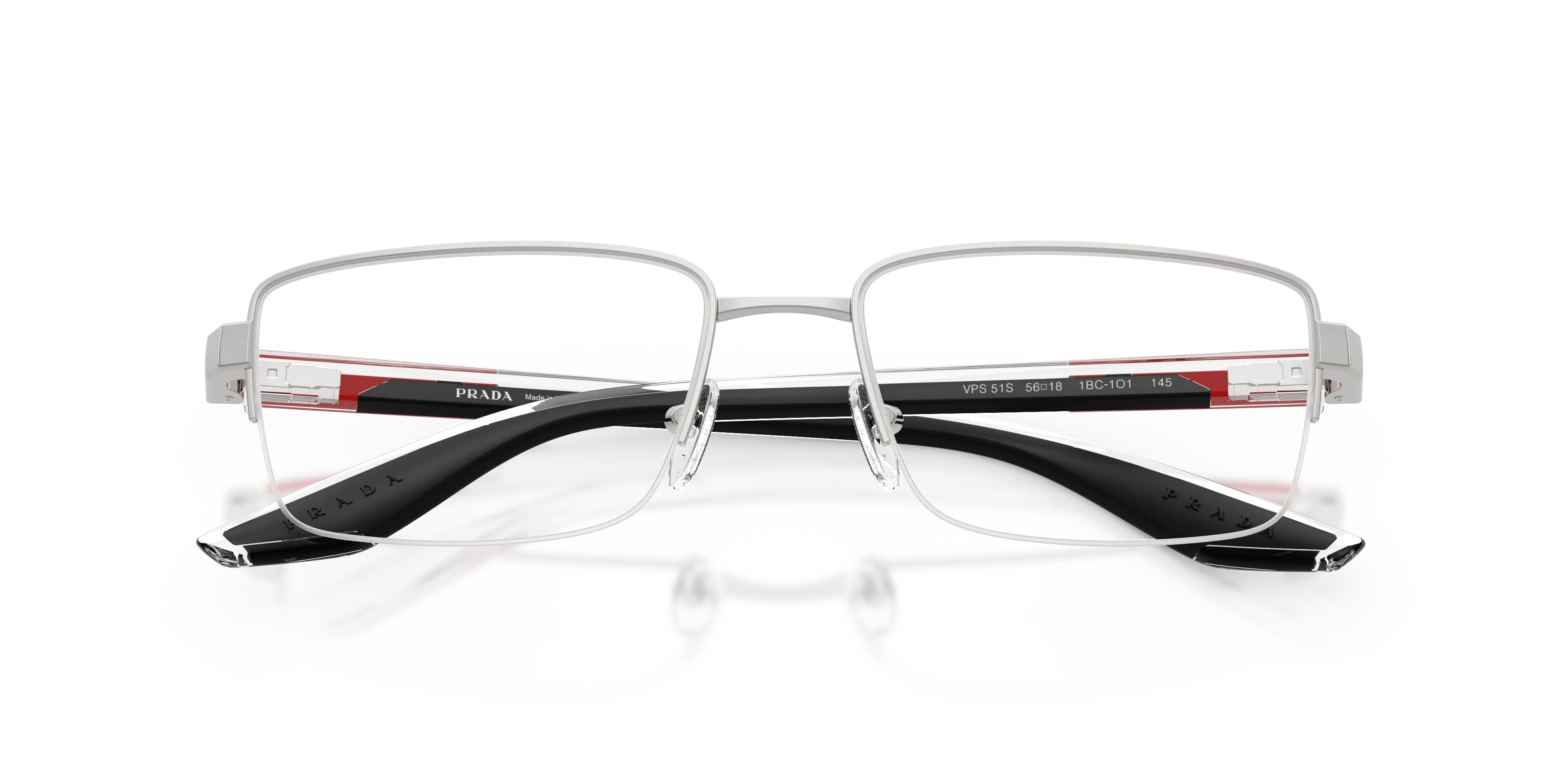 Prada Linea Rossa PS 51SV 1BC1O1 Montature da vista Metallo Argento Pillow Normale - immagine 2