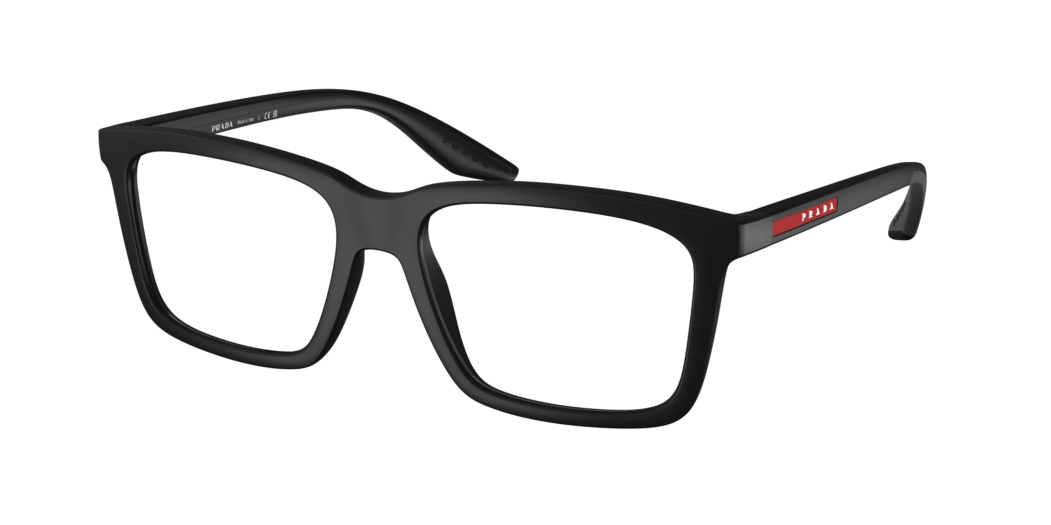 Prada Linea Rossa PS 03SV DG01O1 Montature da vista Iniettato Nero Squadrata Normale - immagine 1