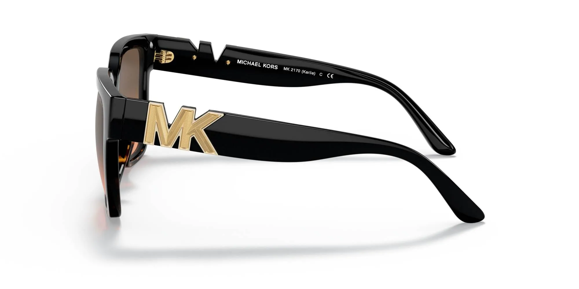 Michael Kors MK2170U KARLIE 390818 Occhiali da sole Iniettato Nero Arancione Squadrata Normale Sfumato - immagine 4
