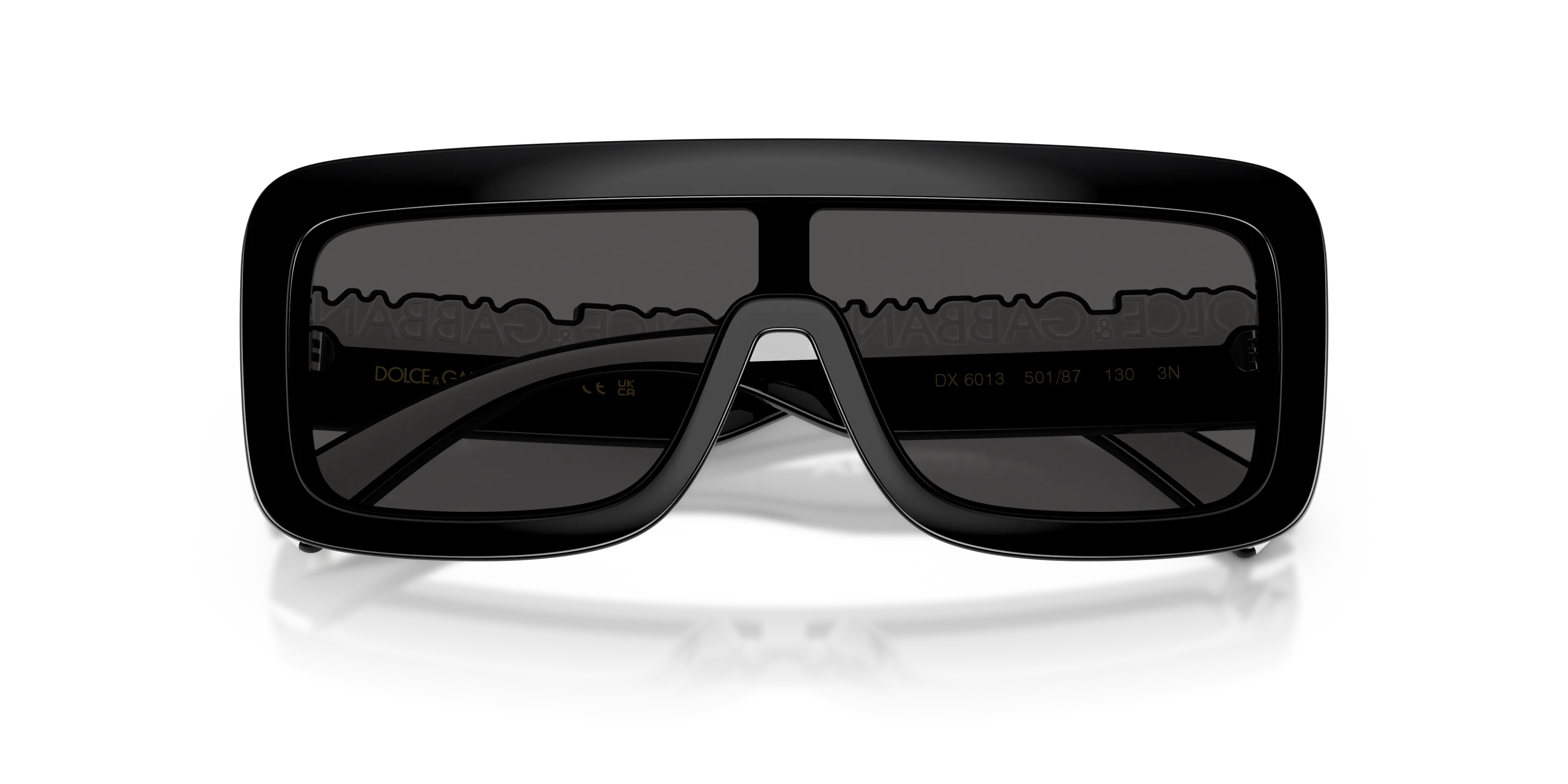 Dolce & Gabbana DX6013 501/87 Occhiali da sole Iniettato Nero Grigio Squadrata Normale - immagine 2