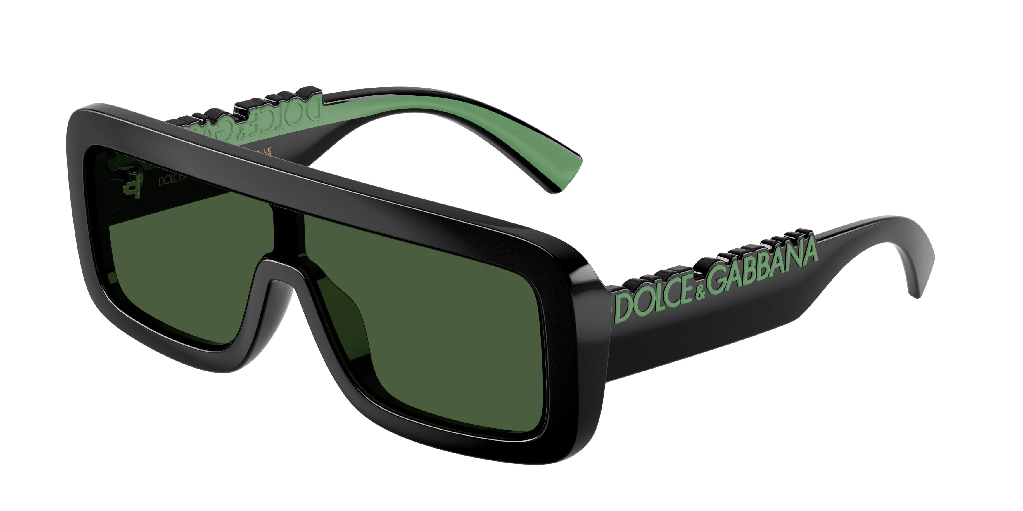 Dolce & Gabbana DX6013 501/71 Occhiali da sole Iniettato Nero Verde Squadrata Normale - immagine 1