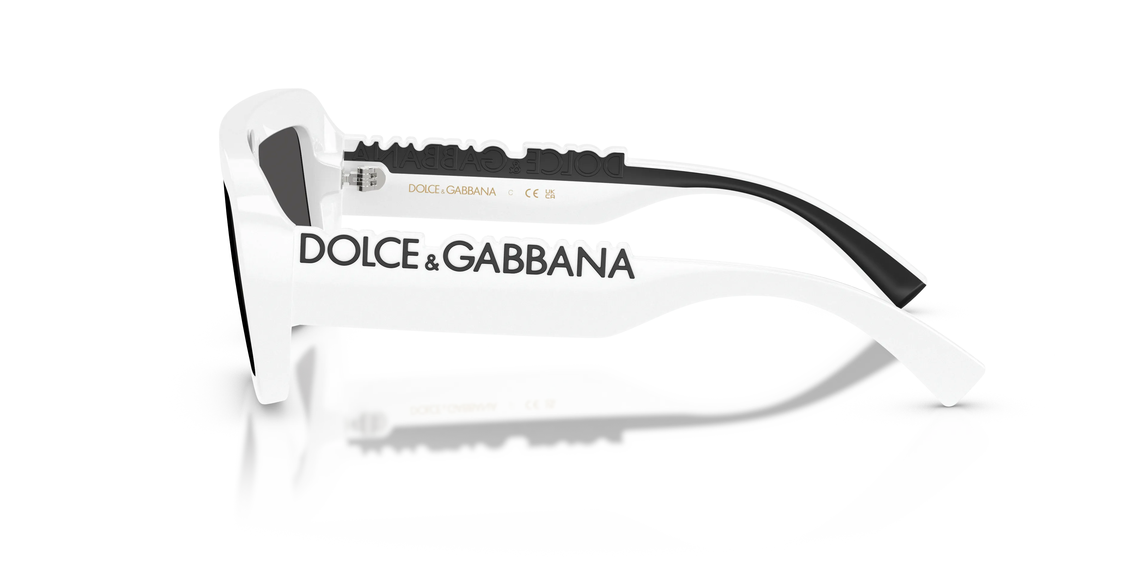 Dolce & Gabbana DX6013 331287 Occhiali da sole Iniettato Bianco Grigio Squadrata Normale - immagine 4