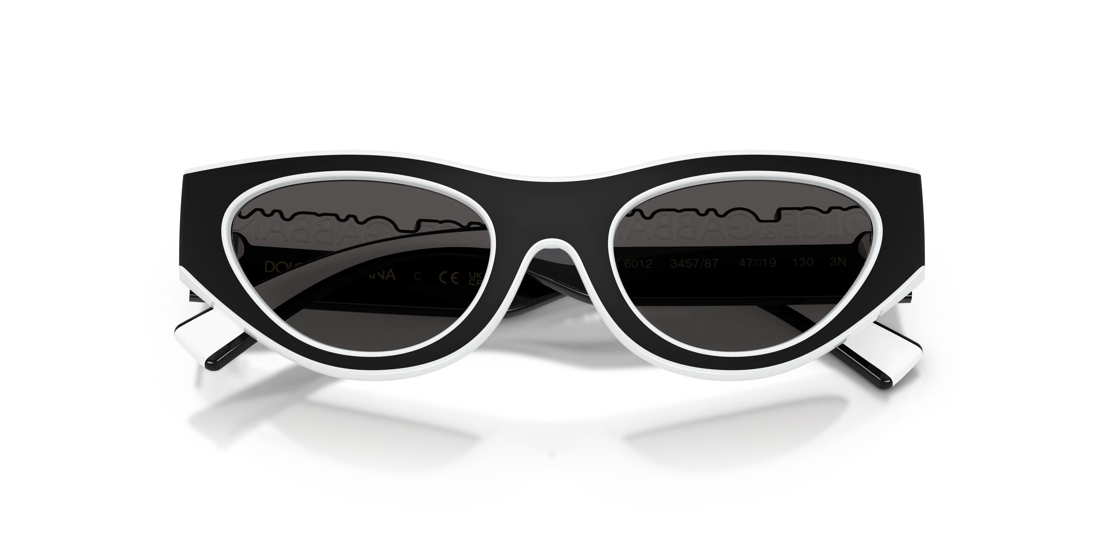 Dolce & Gabbana DX6012 345787 Occhiali da sole Iniettato Nero Grigio Cat Eye Normale - immagine 2