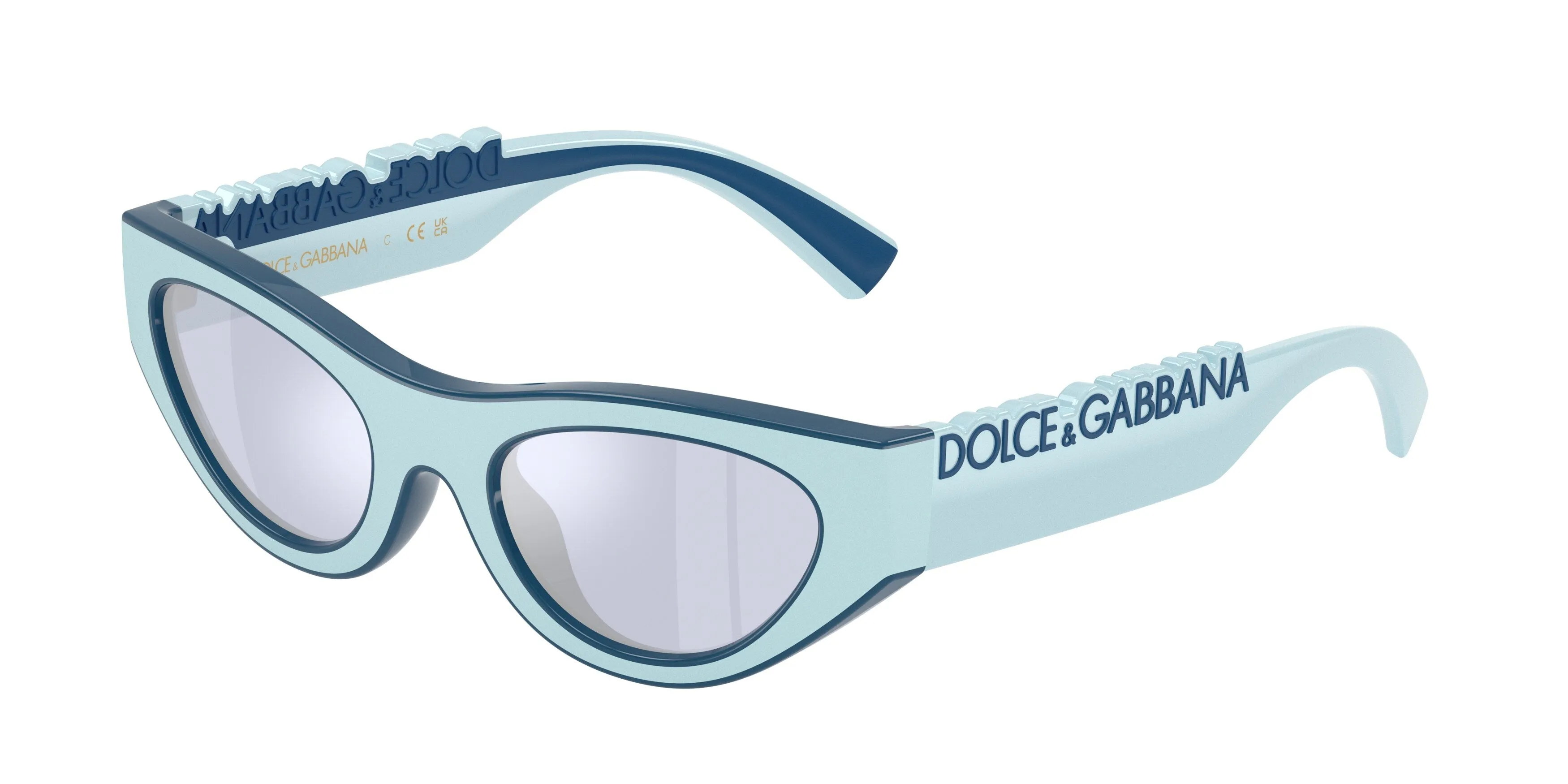 Dolce & Gabbana DX6012 30151U Occhiali da sole Iniettato Viola Viola Cat Eye Specchiate - immagine 1