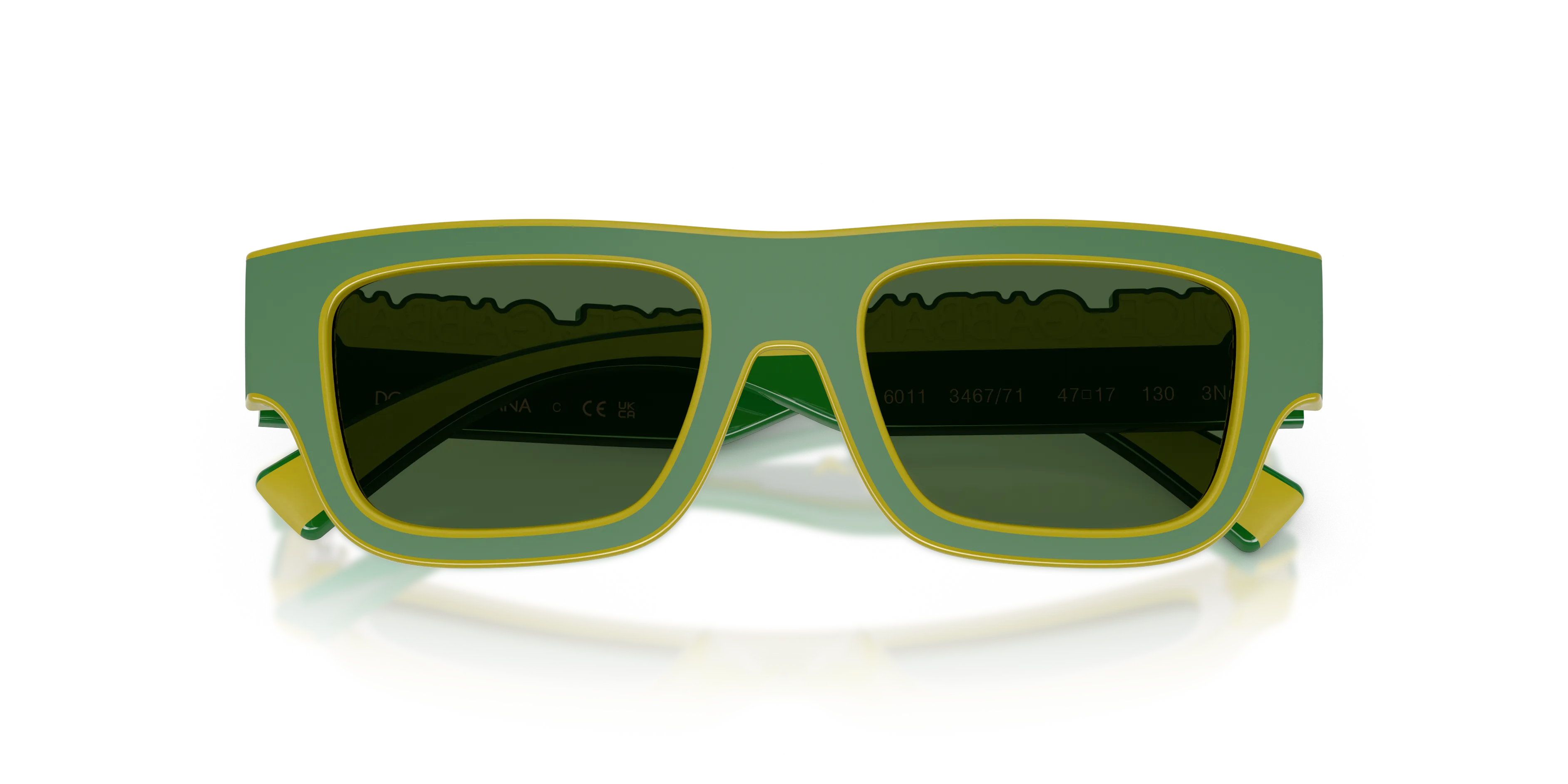 Dolce & Gabbana DX6011 346771 Occhiali da sole Iniettato Verde Verde Squadrata Normale - immagine 2