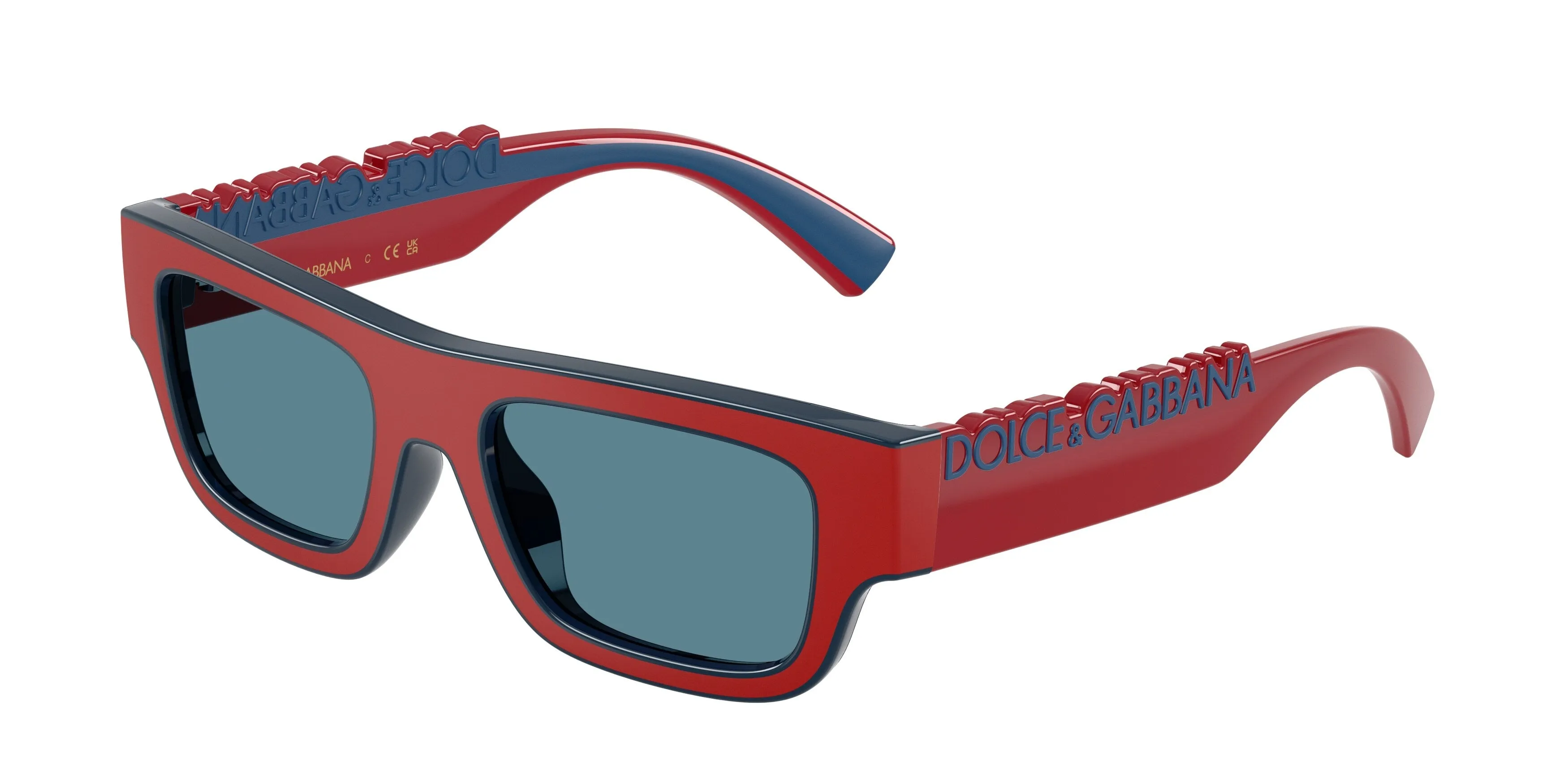 Dolce & Gabbana DX6011 346680 Occhiali da sole Iniettato Rosso Grigio Squadrata Normale - immagine 1