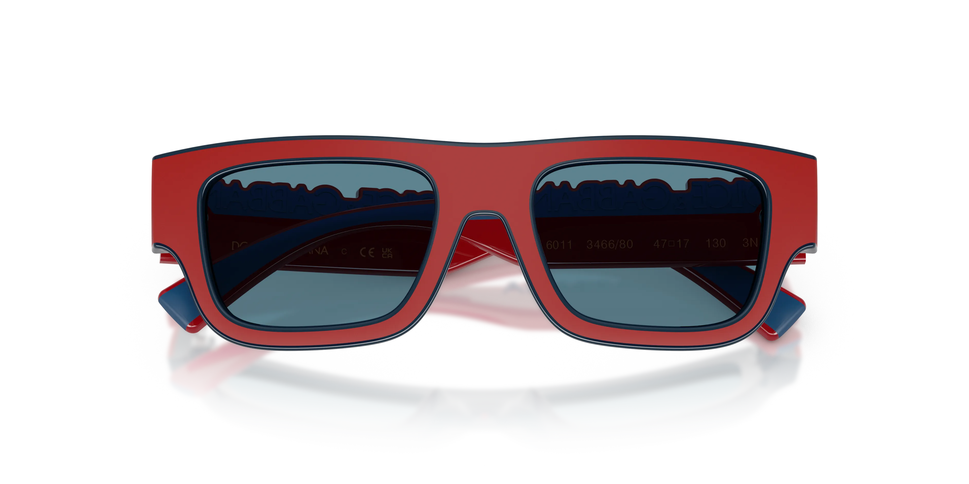 Dolce & Gabbana DX6011 346680 Occhiali da sole Iniettato Rosso Grigio Squadrata Normale - immagine 2