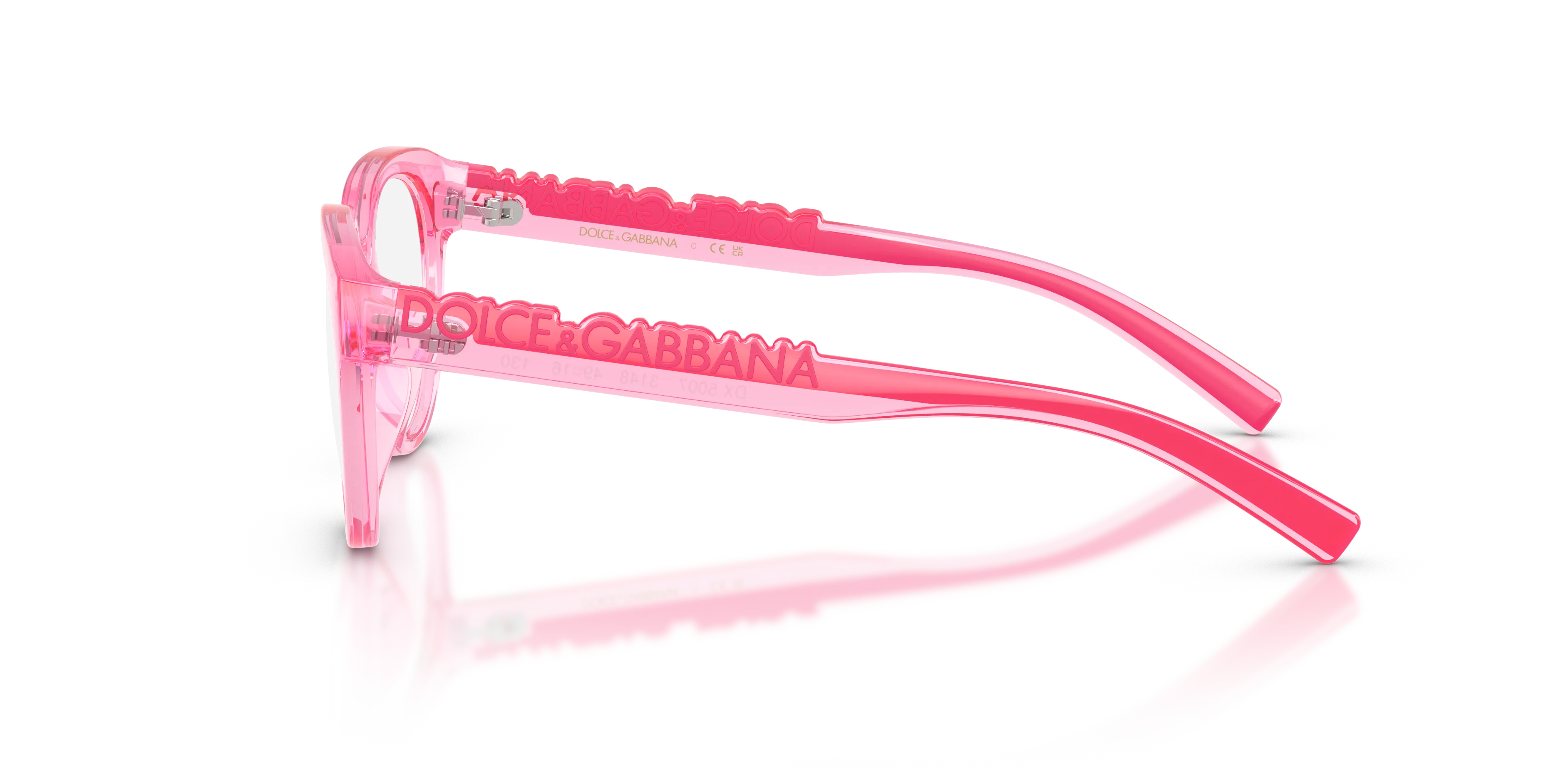 Dolce & Gabbana DX5007 3148 Montature da vista Iniettato Rosa Pantos Normale - immagine 4