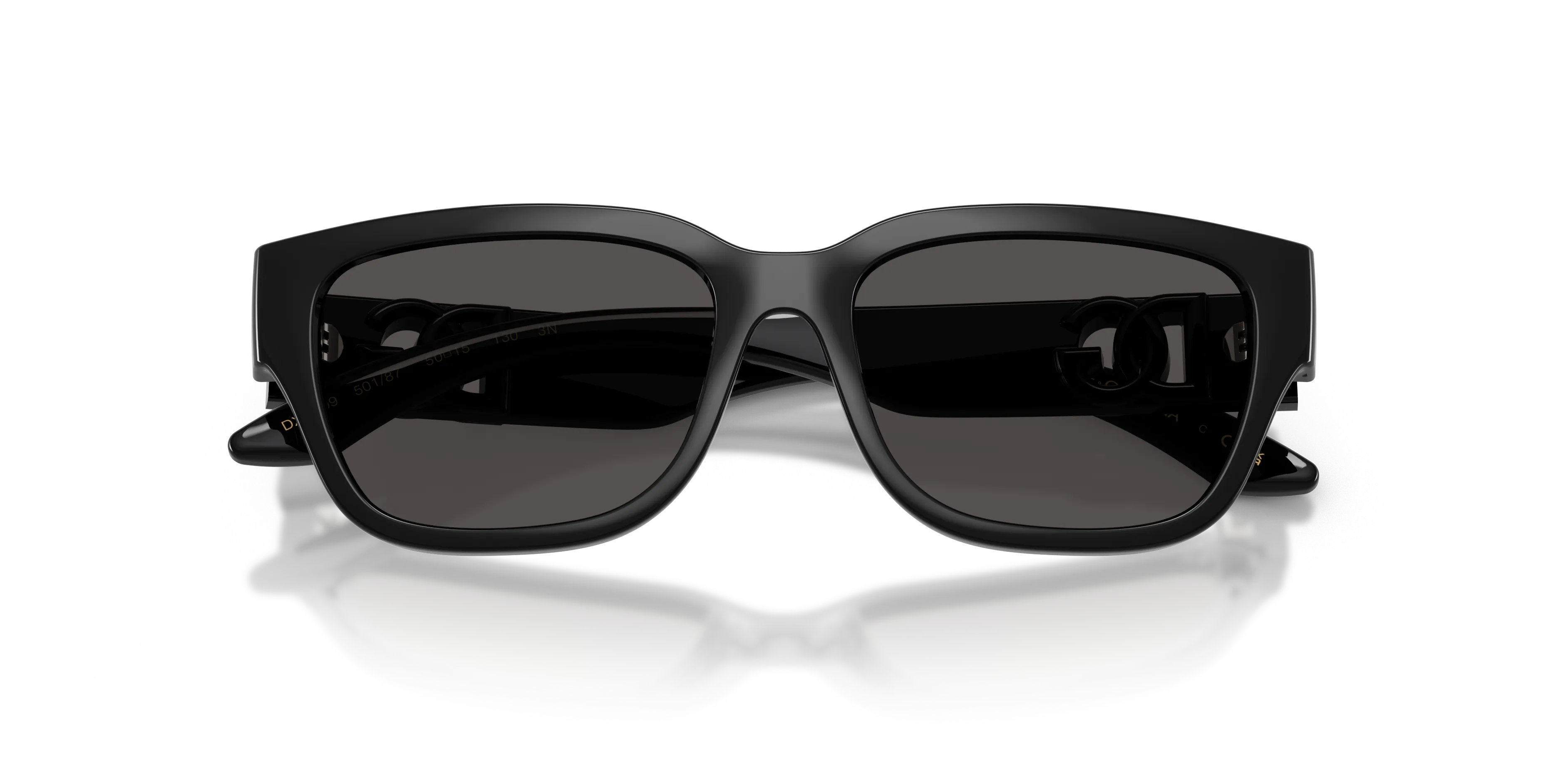Dolce & Gabbana DX6009 501/87 Occhiali da sole Iniettato Nero Grigio Squadrata Normale - immagine 2
