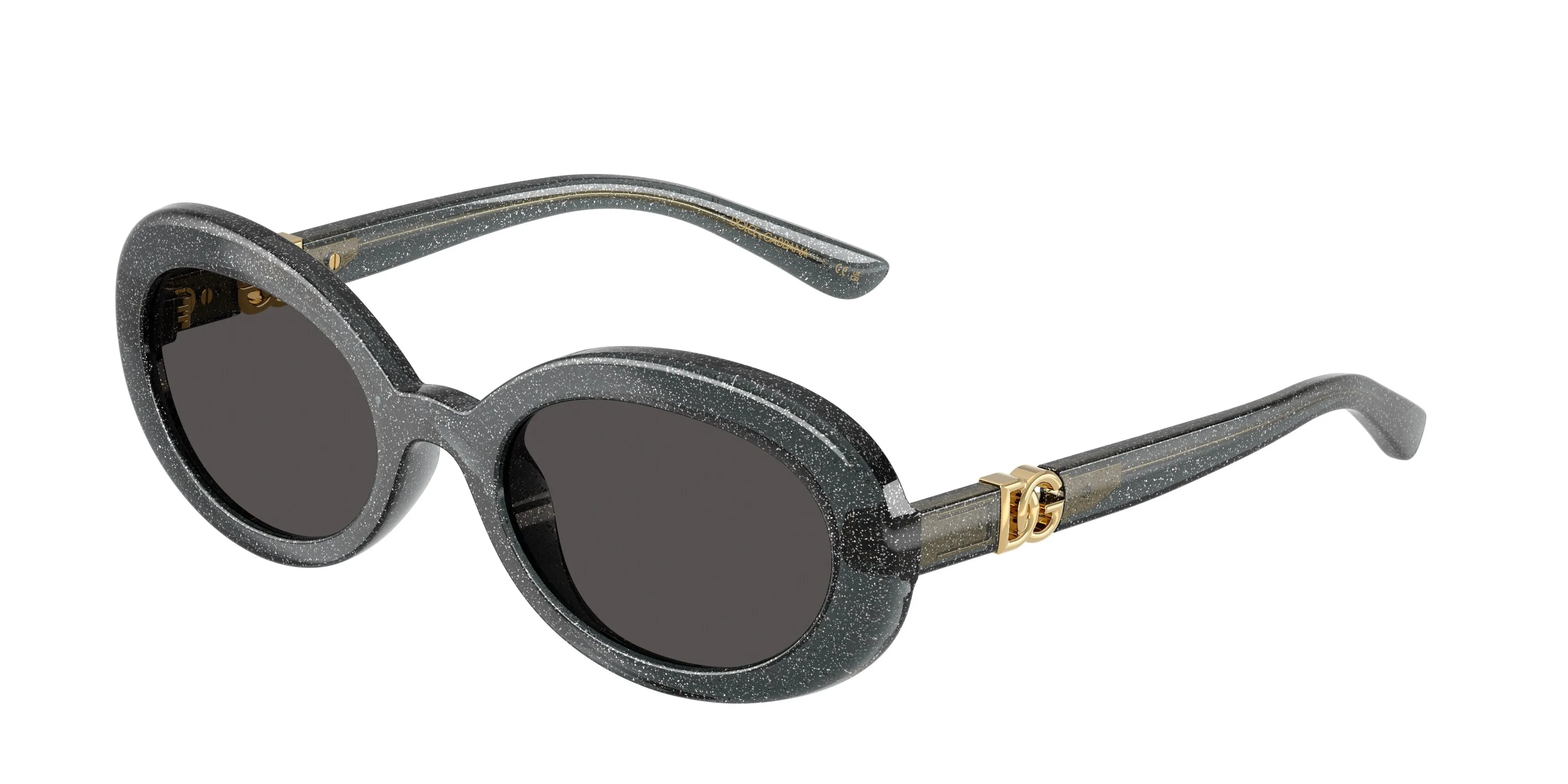Dolce & Gabbana DX6007U 324187 Occhiali da sole Iniettato Nero Grigio Rotonda Normale - immagine 1