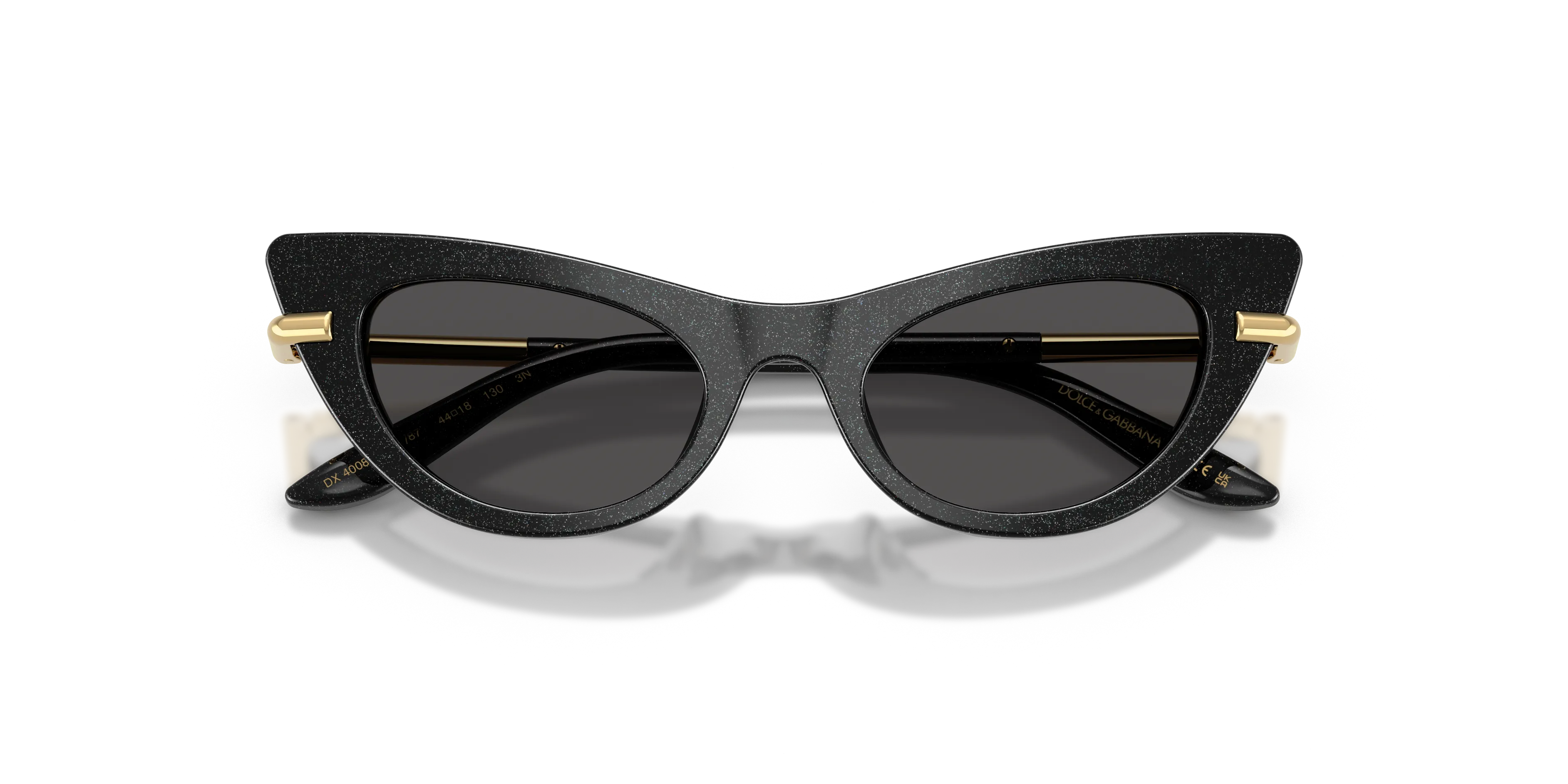 Dolce & Gabbana DX4008 324187 Occhiali da sole Acetato Nero Grigio Cat Eye Normale - immagine 2