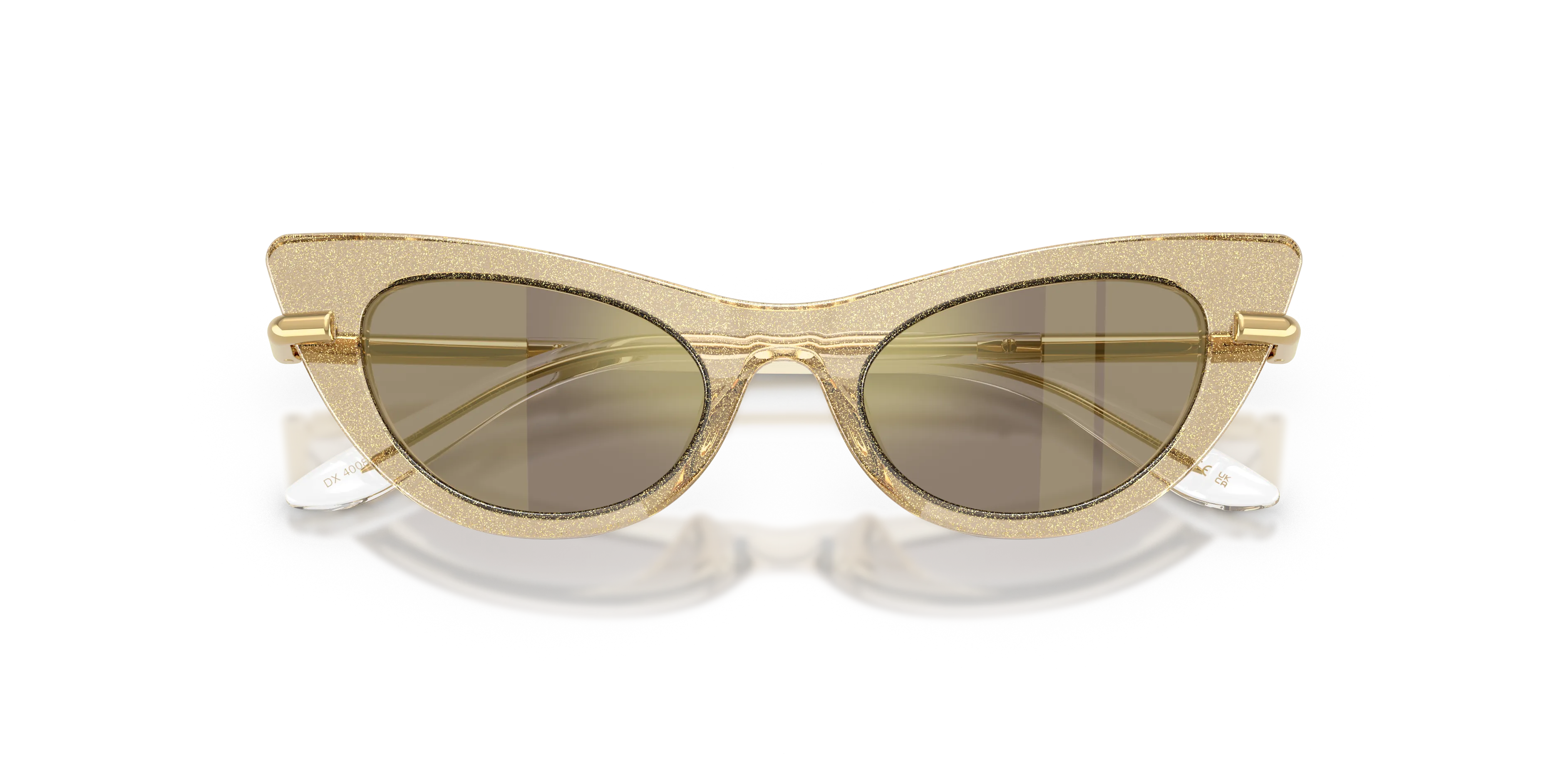 Dolce & Gabbana DX4008 31035A Occhiali da sole Acetato Oro Marrone Cat Eye Specchiate - immagine 2
