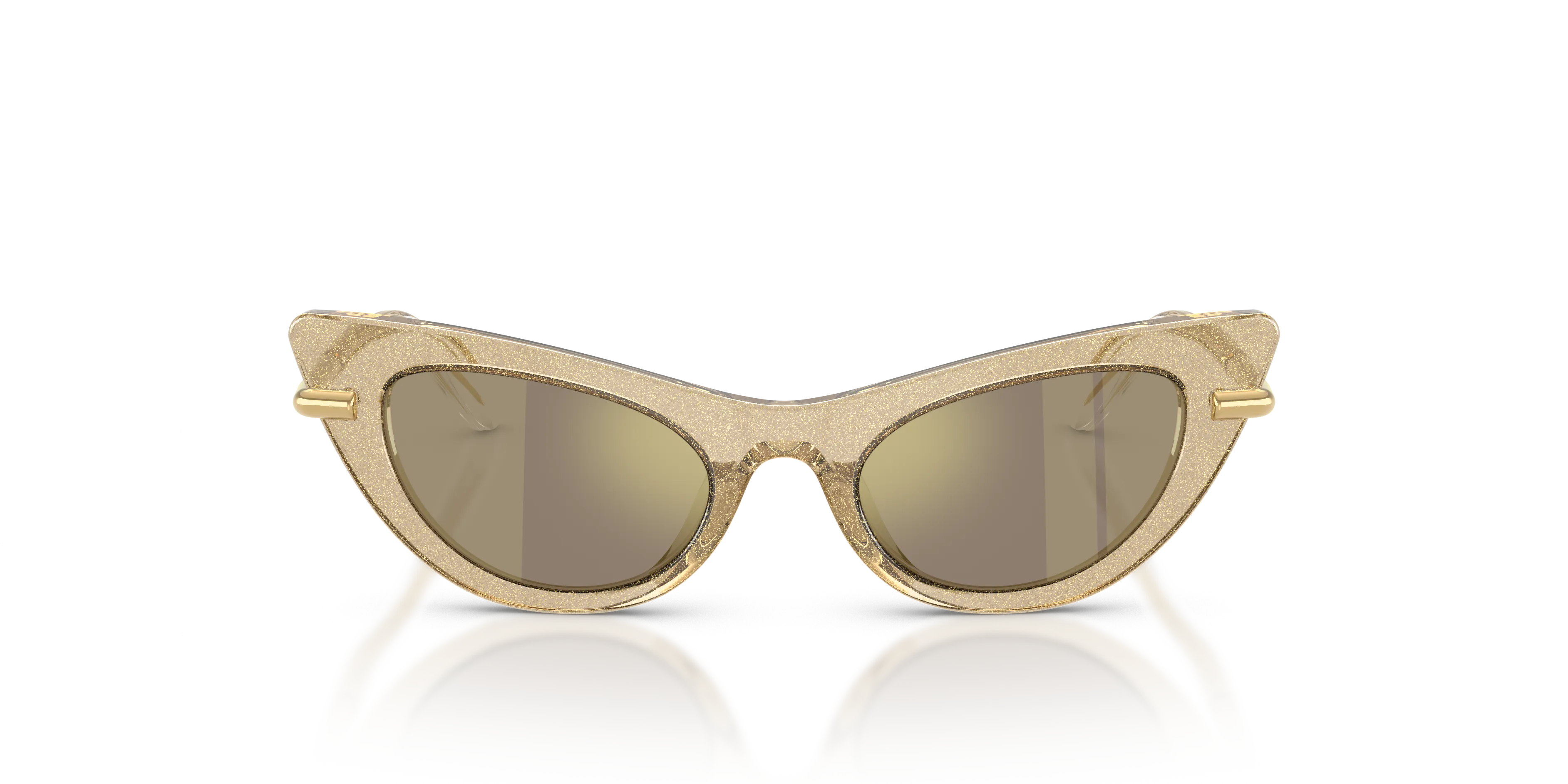 Dolce & Gabbana DX4008 31035A Occhiali da sole Acetato Oro Marrone Cat Eye Specchiate - immagine 3