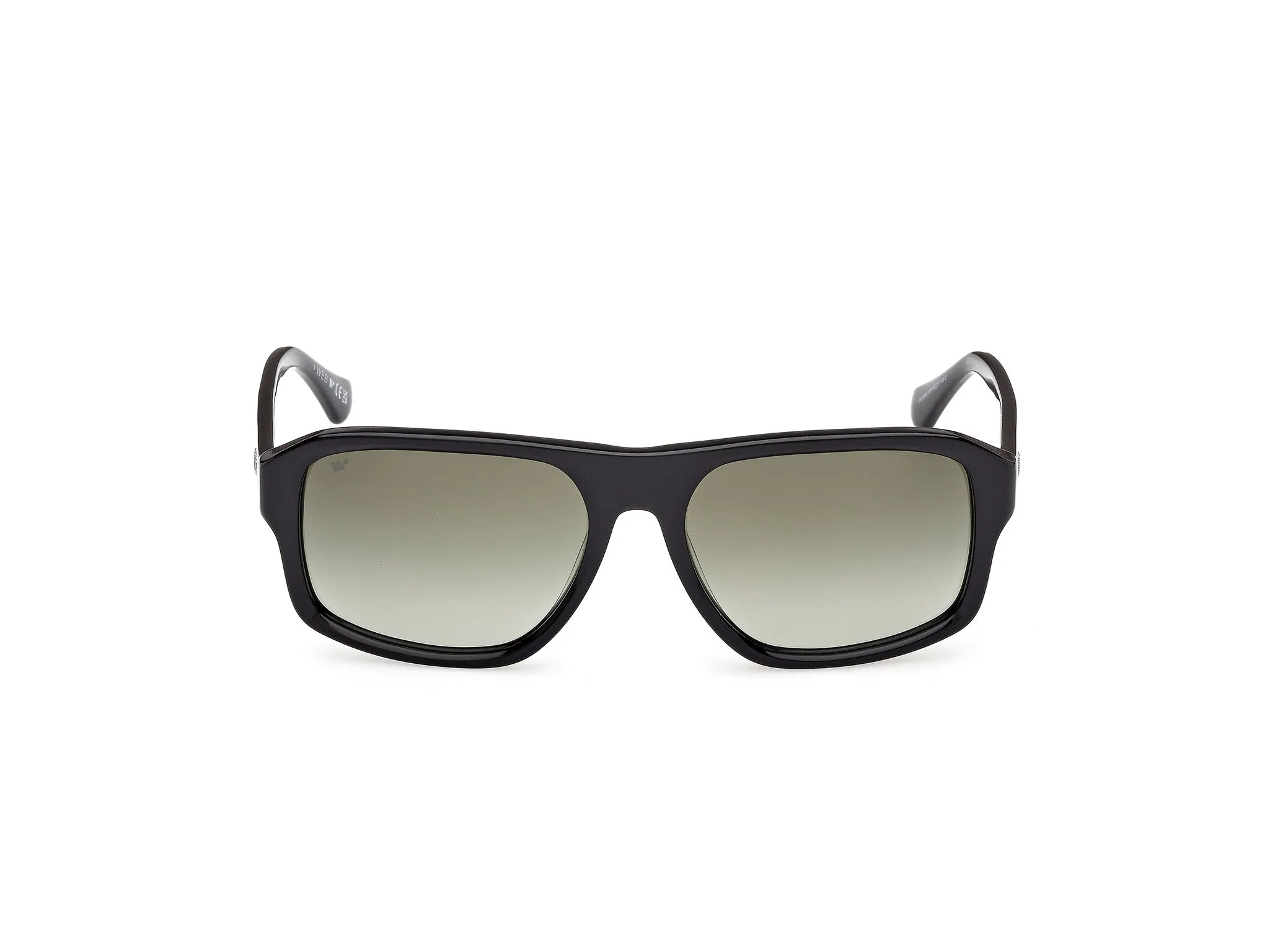Web WE0393 01P Occhiali da sole Acetato Nero Verde Squadrata Normale - immagine 2