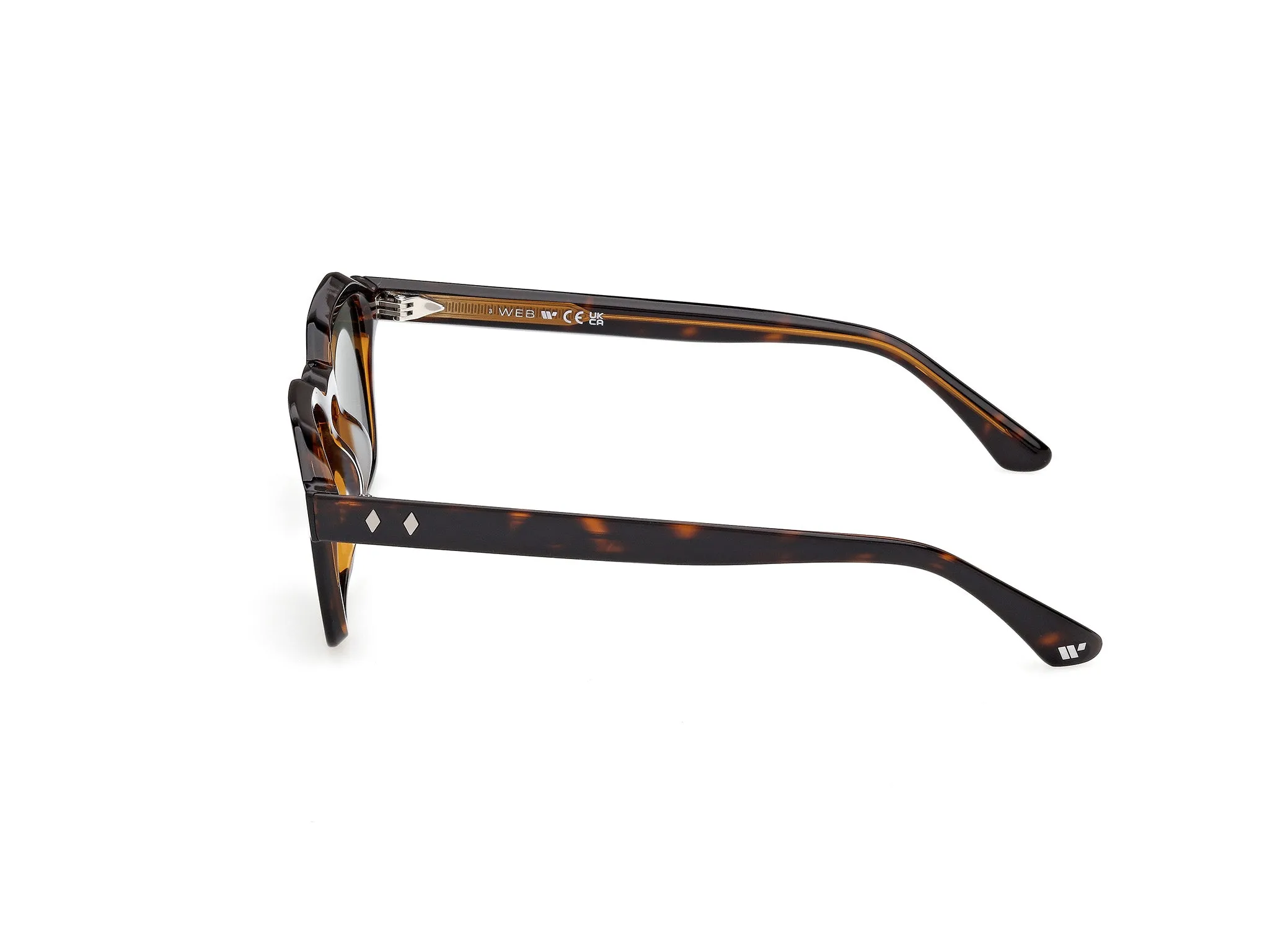 Web WE0392 56N Occhiali da sole Acetato Havana Verde Squadrata Normale - immagine 3