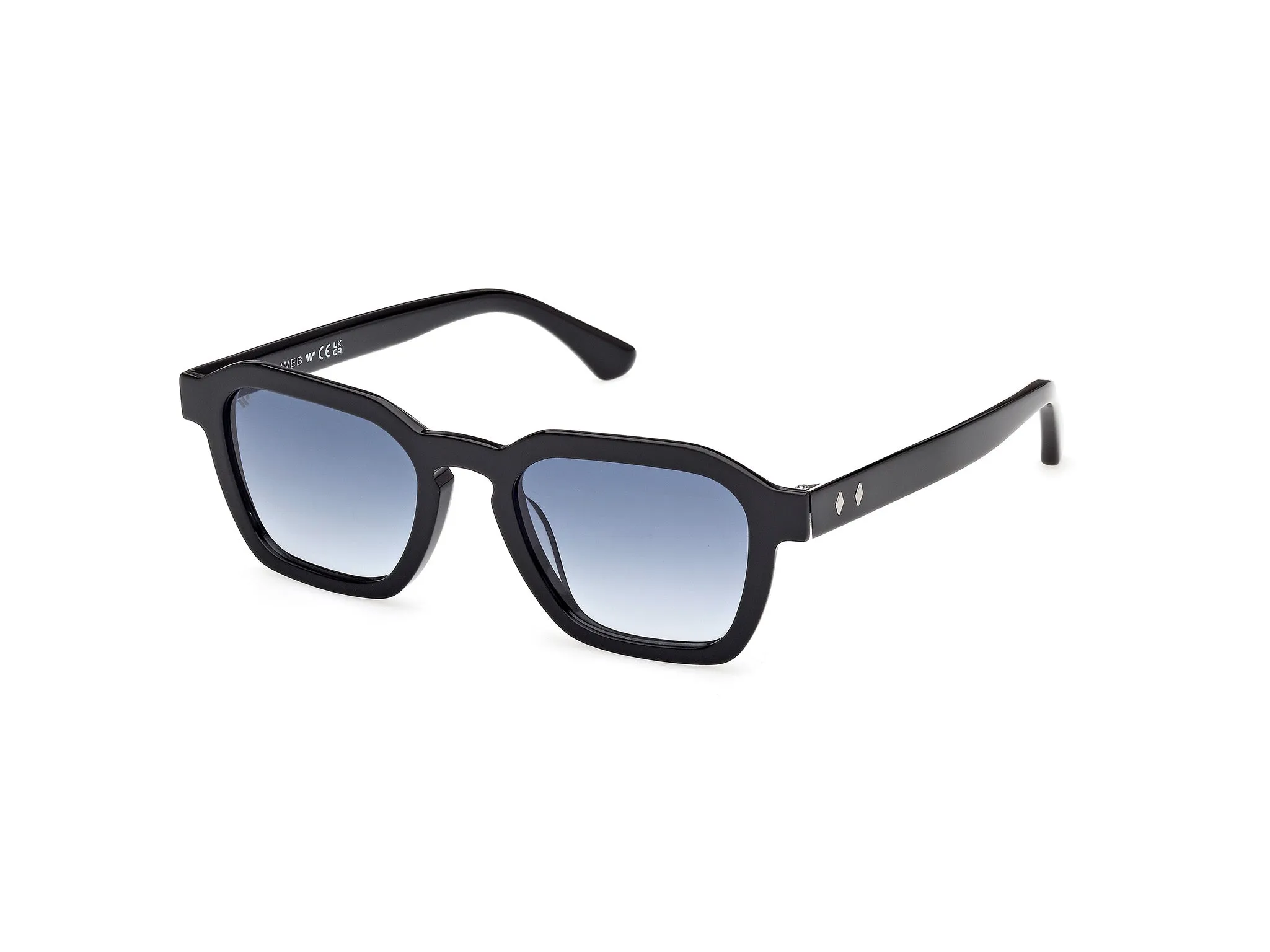 Web WE0392 01W Occhiali da sole Acetato Nero Blu Squadrata Normale - immagine 1