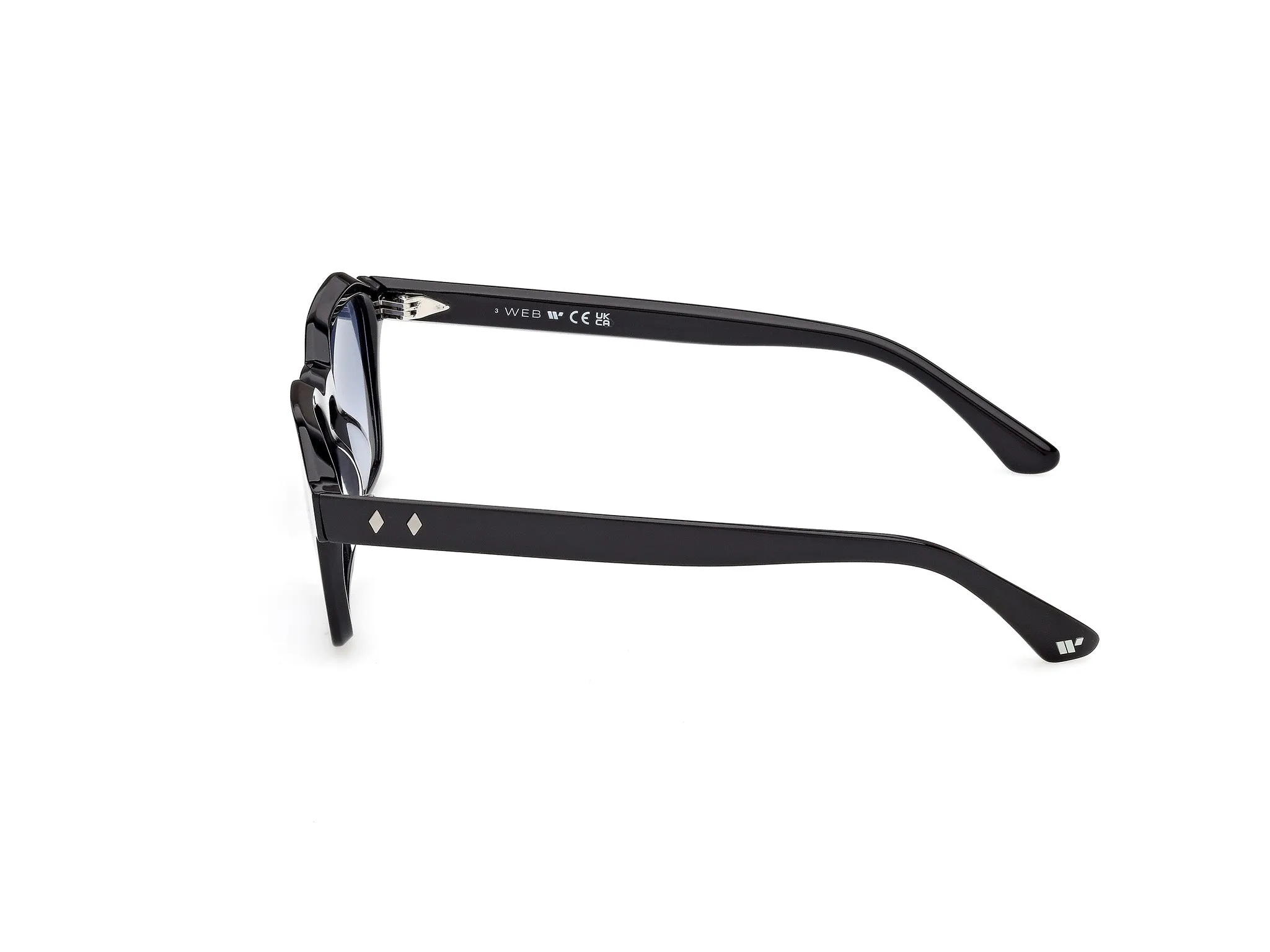 Web WE0392 01W Occhiali da sole Acetato Nero Blu Squadrata Normale - immagine 3