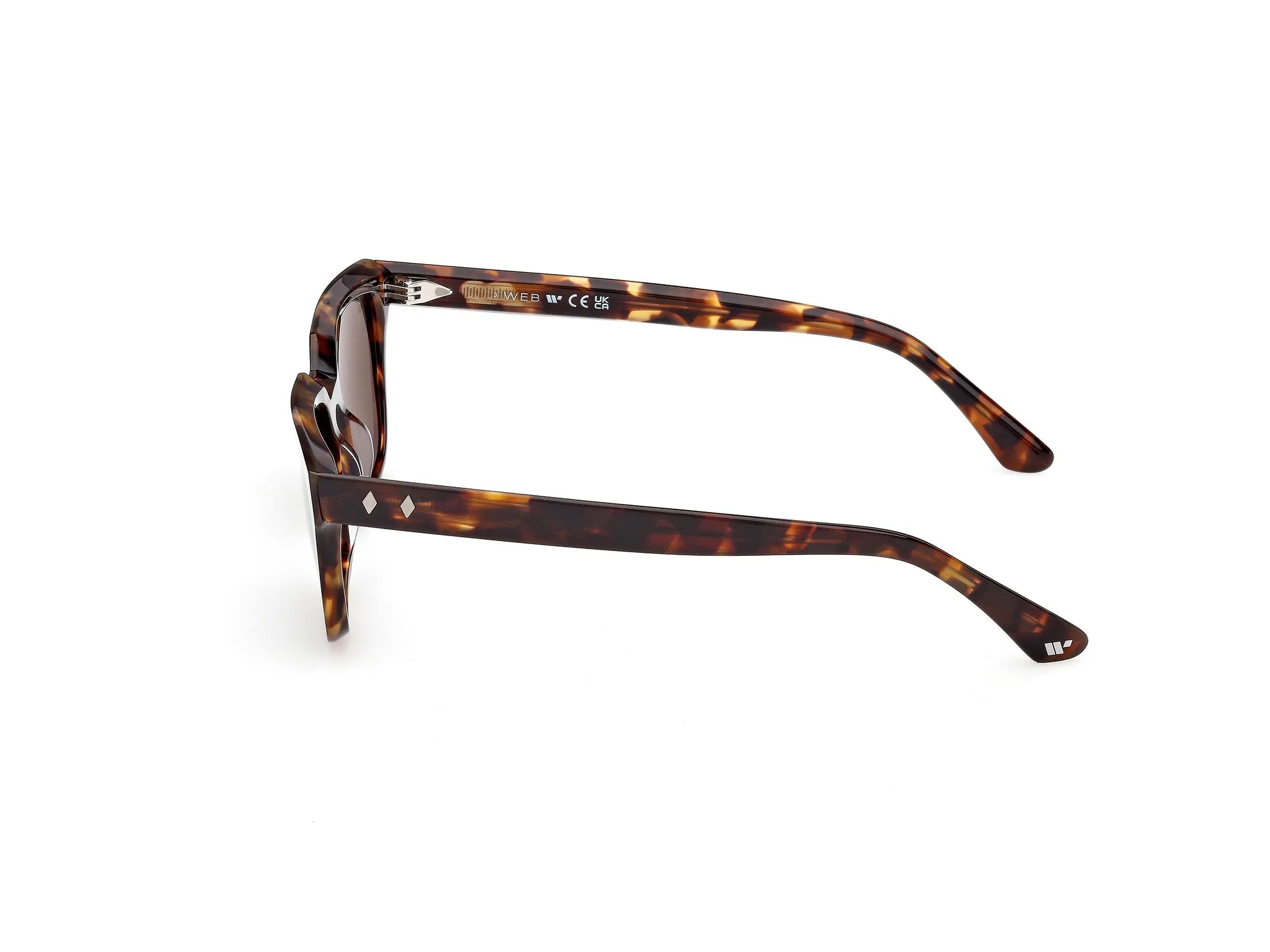 Web WE0391 52N Occhiali da sole Acetato Havana Verde Squadrata Normale - immagine 3