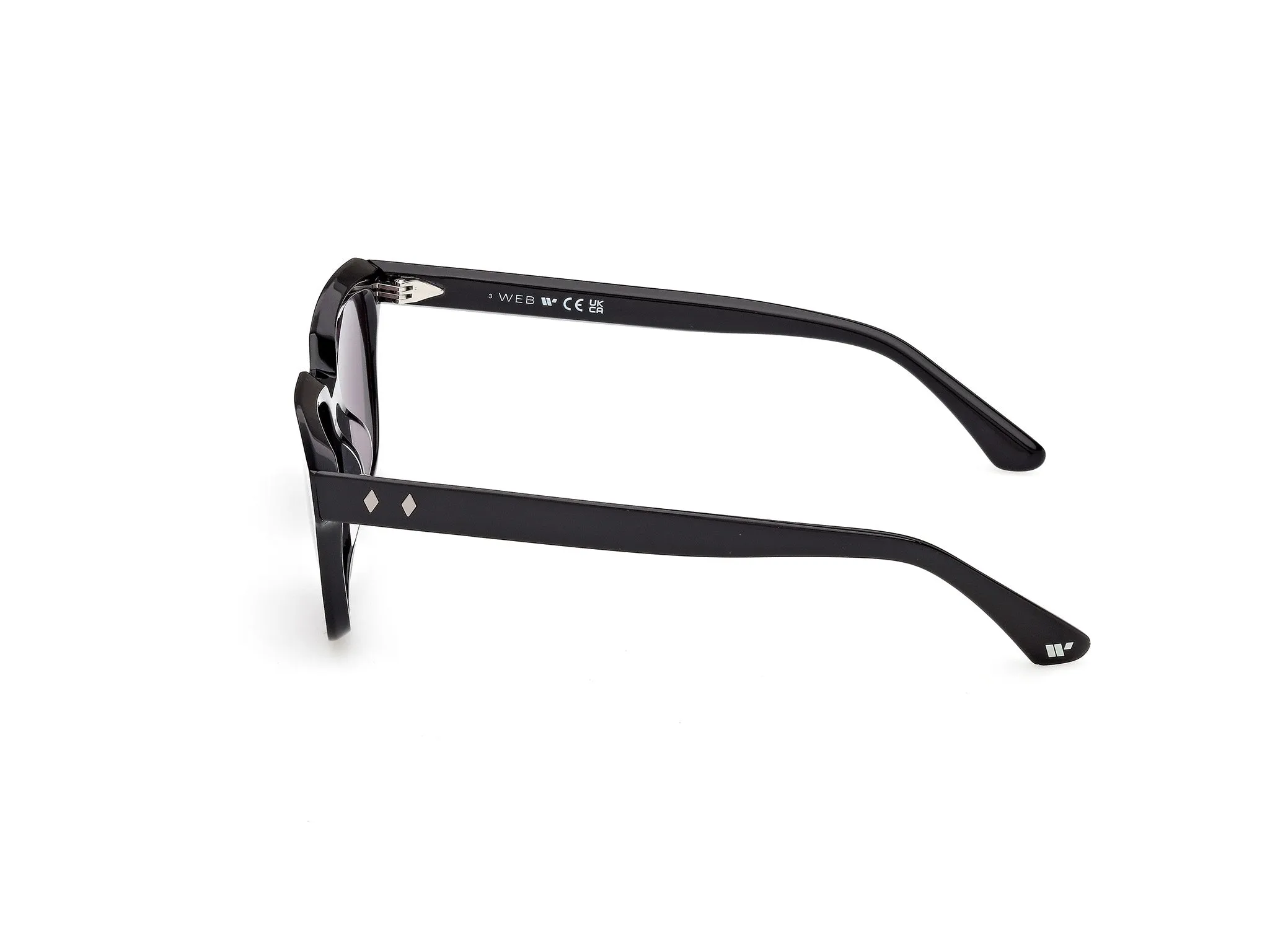 Web WE0391 01A Occhiali da sole Acetato Nero Fumo Squadrata Normale - immagine 3
