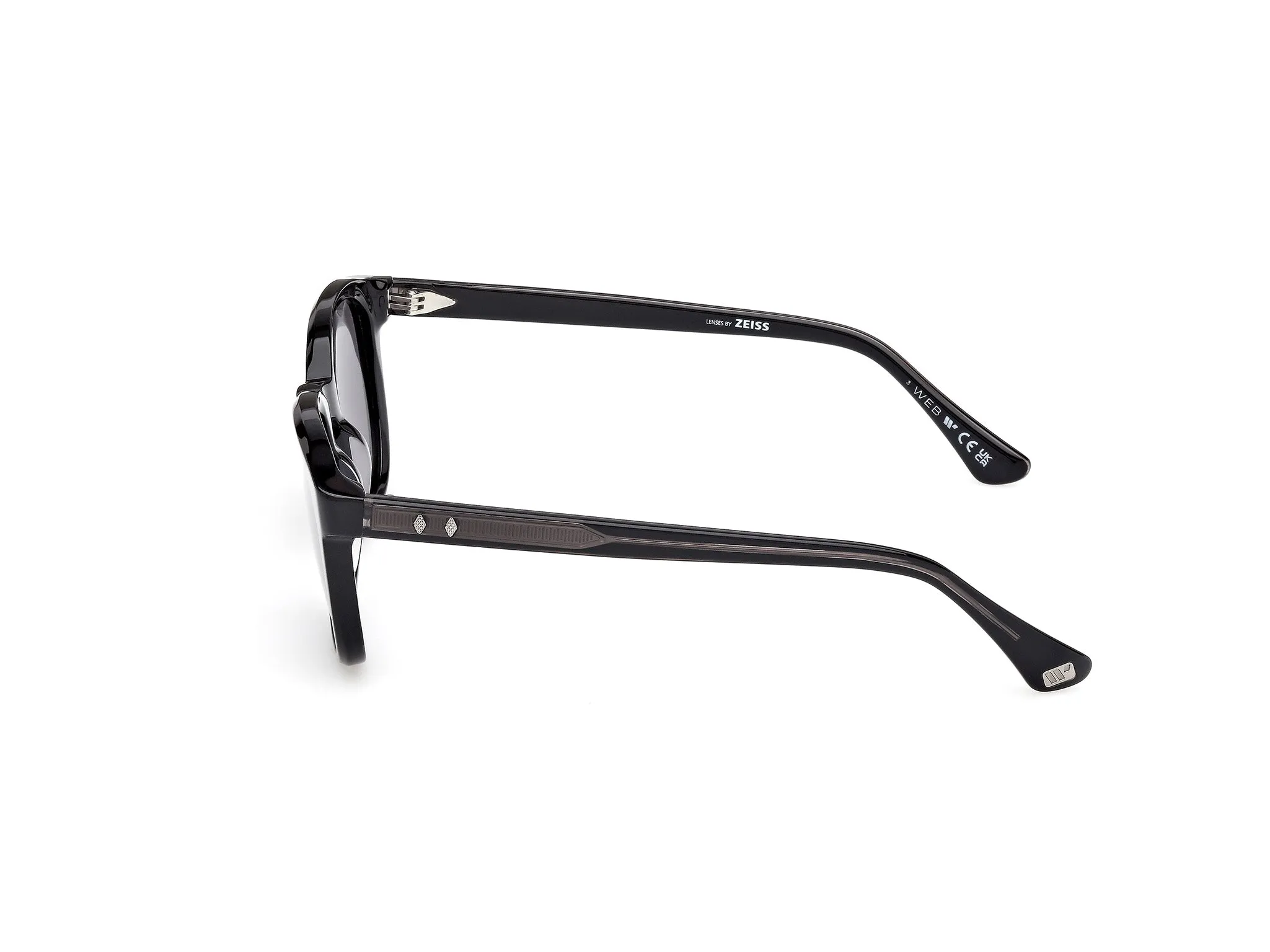 Web WE0390 01A Occhiali da sole Acetato Nero Fumo Rotonda Normale - immagine 3