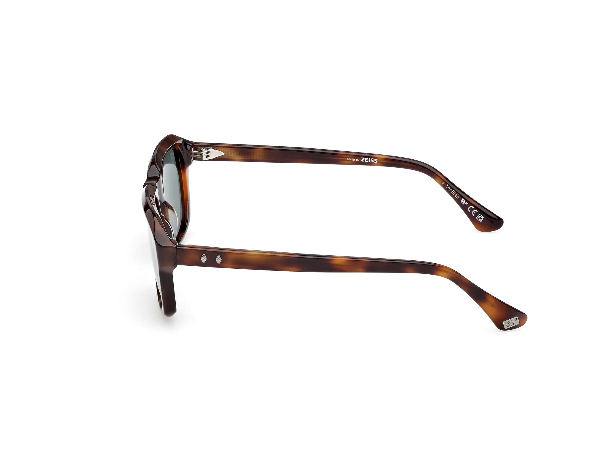 Web WE0389 52N Occhiali da sole Acetato Havana Verde Squadrata Normale - immagine 3
