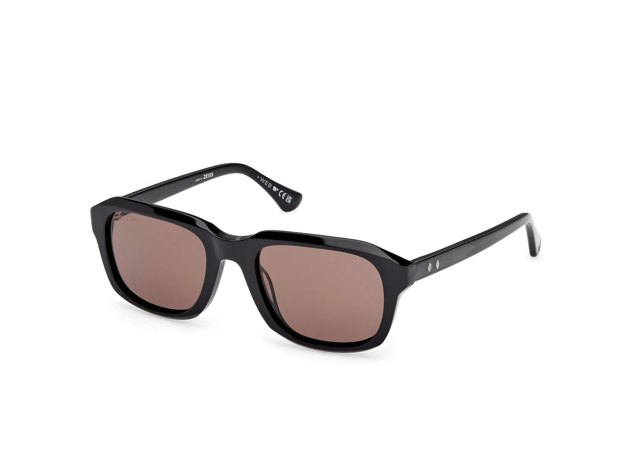 Web WE0389 01E Occhiali da sole Acetato Nero Marrone Squadrata Normale - immagine 1