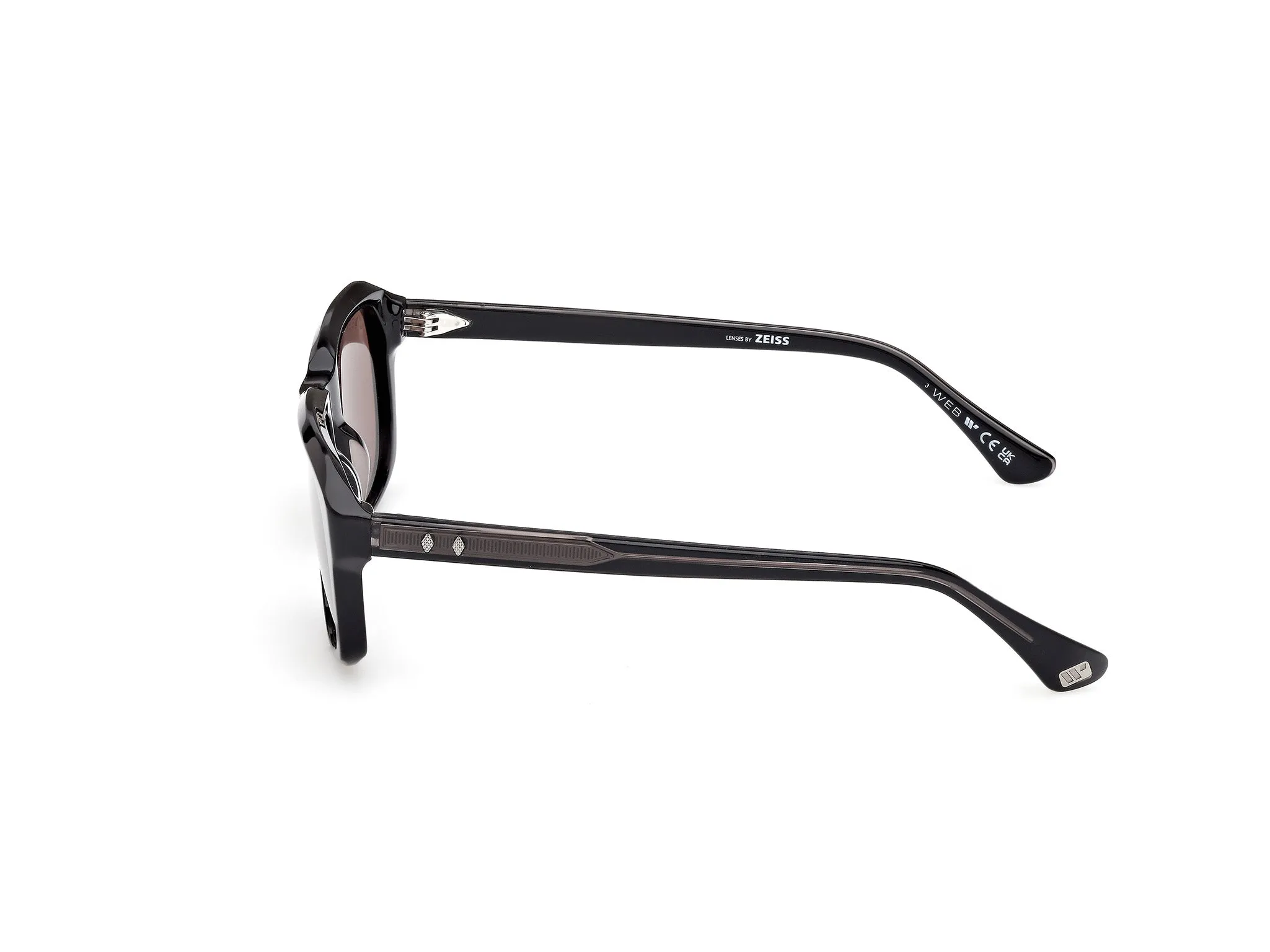 Web WE0389 01E Occhiali da sole Acetato Nero Marrone Squadrata Normale - immagine 3
