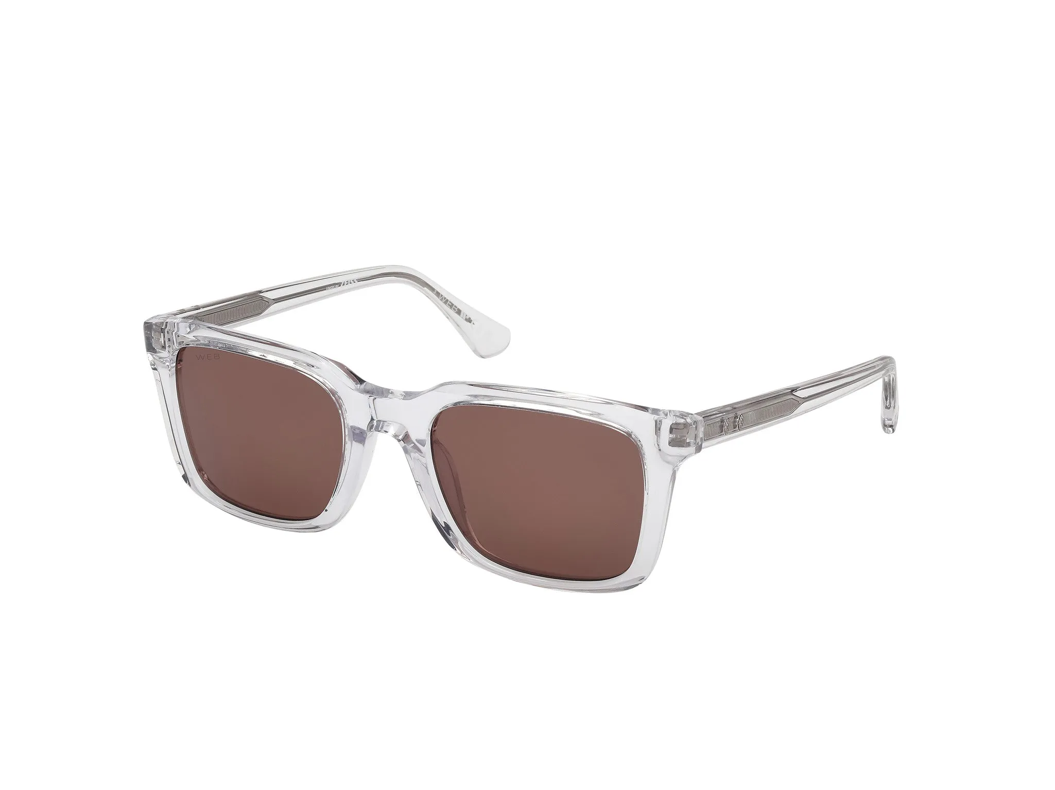 Web WE0388 26E Occhiali da sole Acetato Trasparente Marrone Squadrata Normale - immagine 1