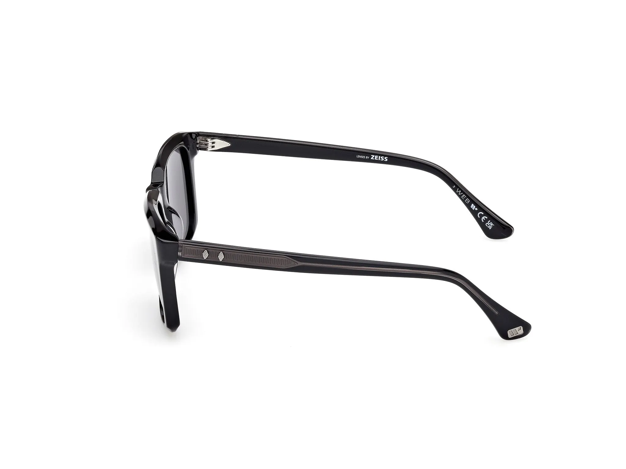 Web WE0388 01A Occhiali da sole Acetato Nero Fumo Squadrata Normale - immagine 3