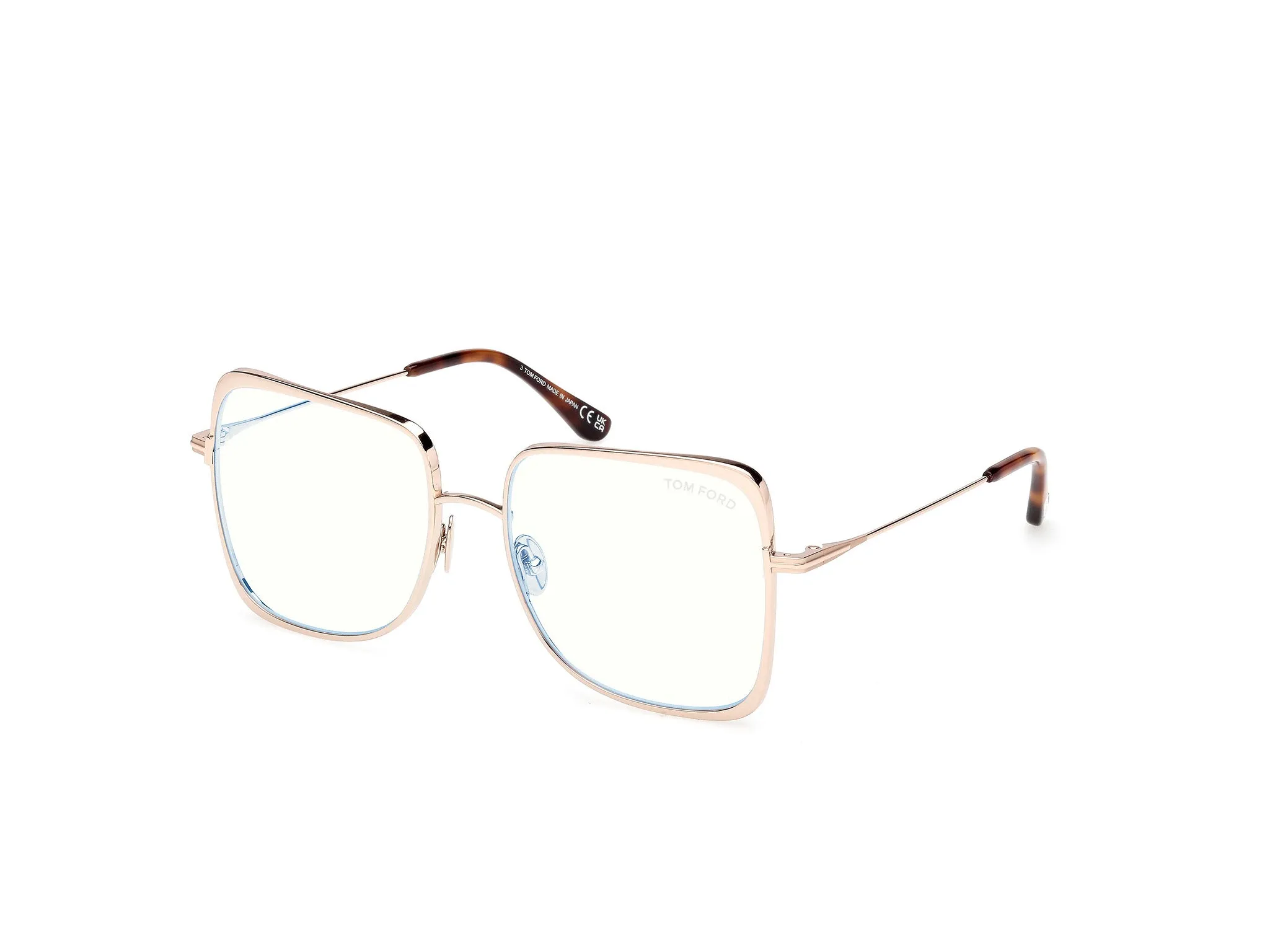 TOM FORD FT6098-B 028 Montature da vista Titanio Oro Geometrica Normale - immagine 1