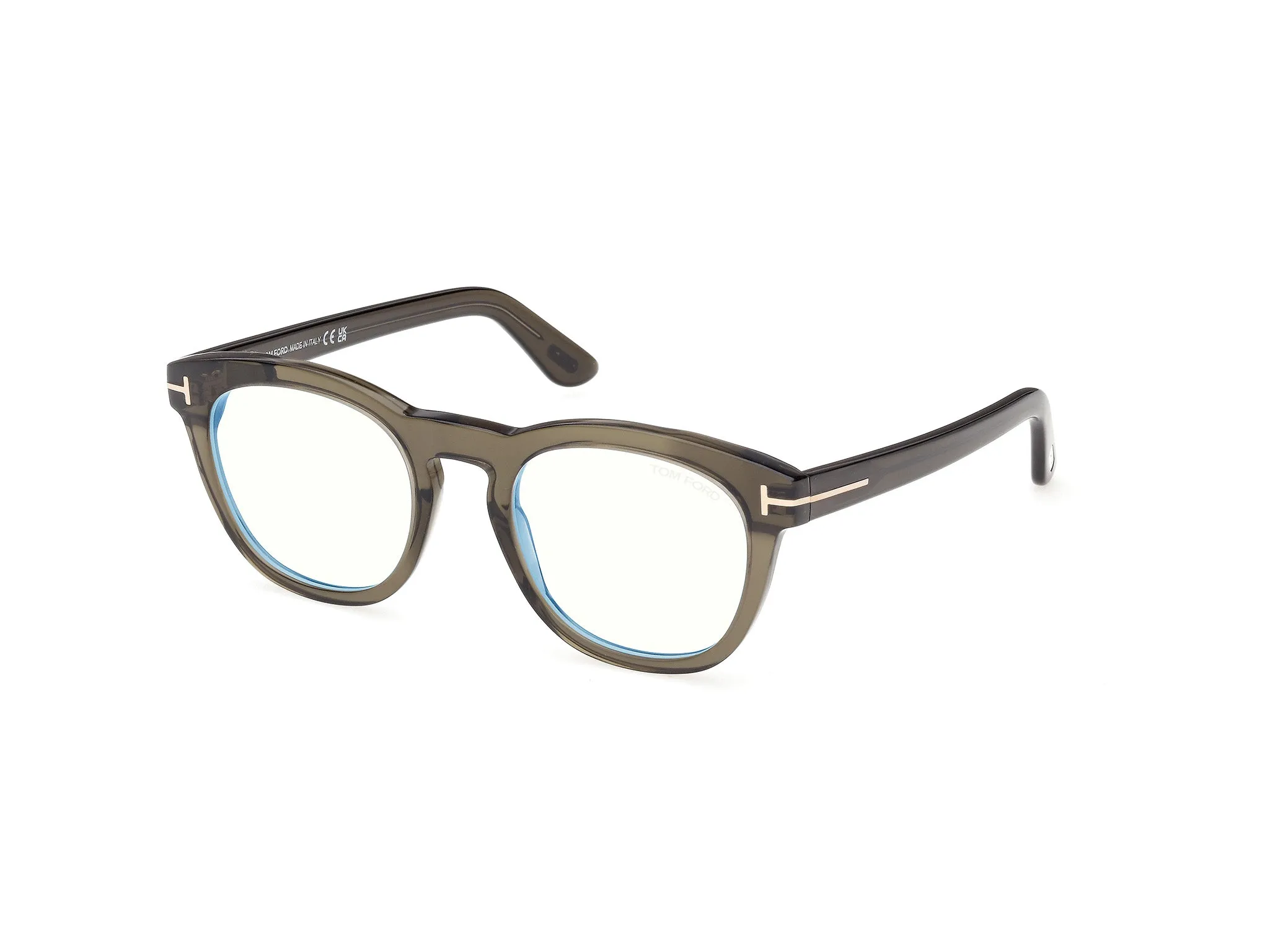 TOM FORD FT6081-B 098 Montature da vista Acetato Verde Rotonda Normale - immagine 1
