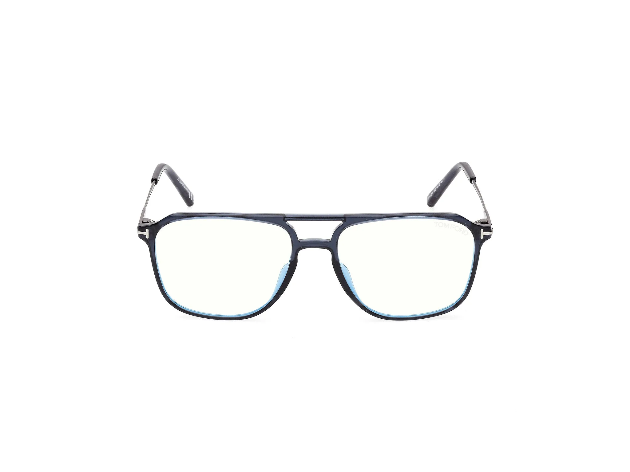 TOM FORD FT5665-B 090 Montature da vista Iniettato Blu Squadrata Normale - immagine 2