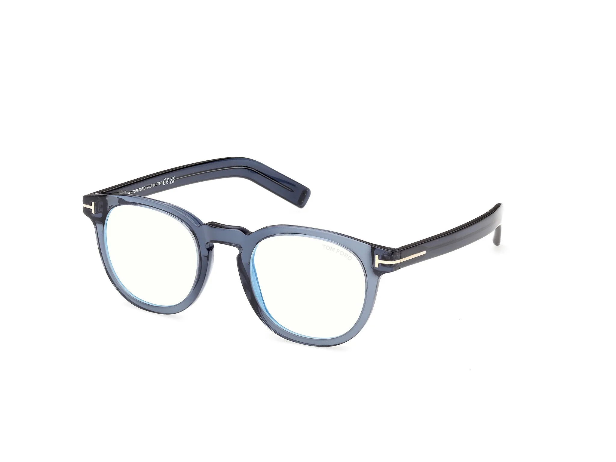 TOM FORD FT5629-B 090 Montature da vista Acetato Blu Rotonda Normale - immagine 1
