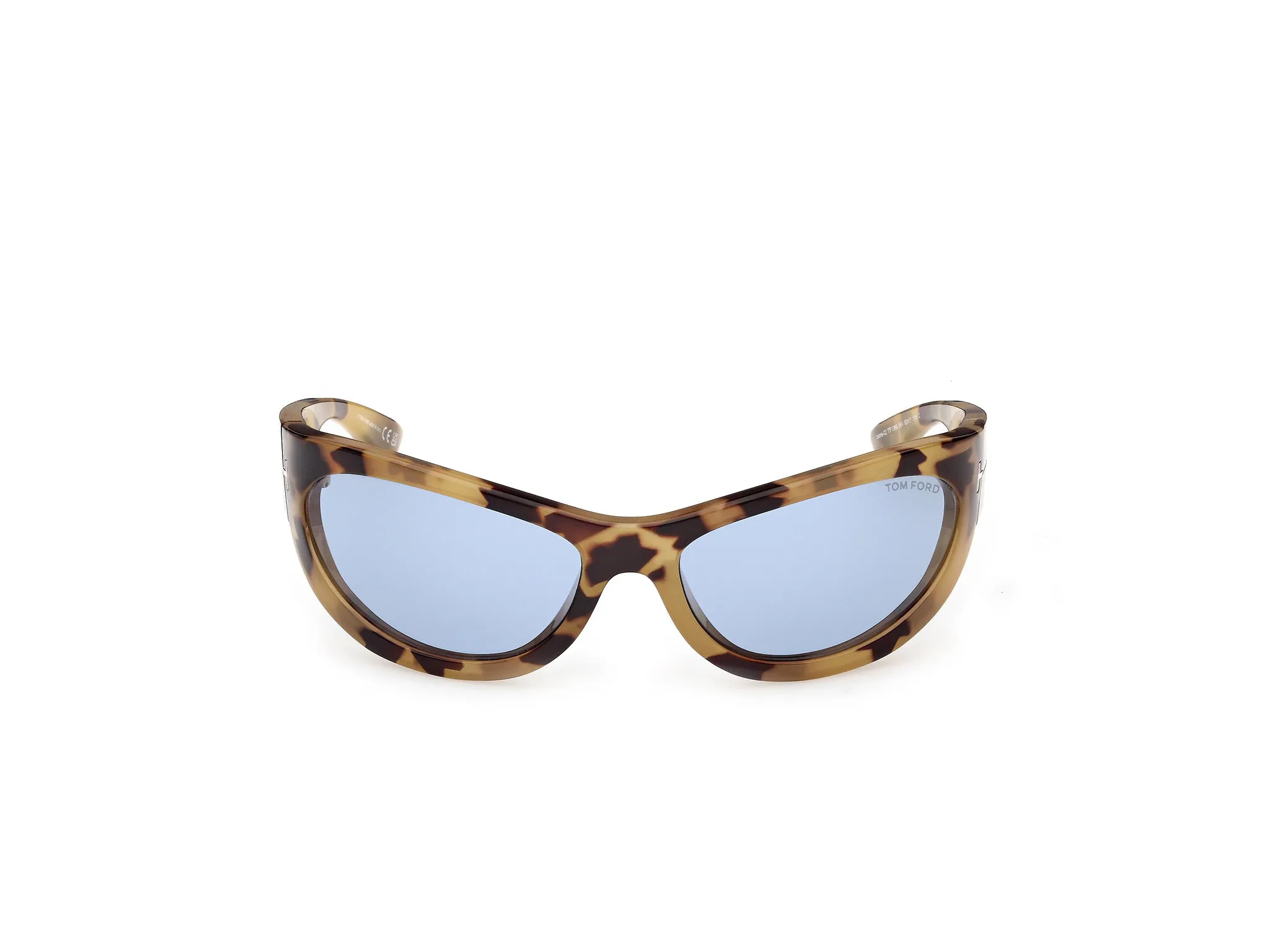 TOM FORD FT1365 LEONA-02 56V Occhiali da sole Iniettato Havana Blu Cat Eye Normale - immagine 2