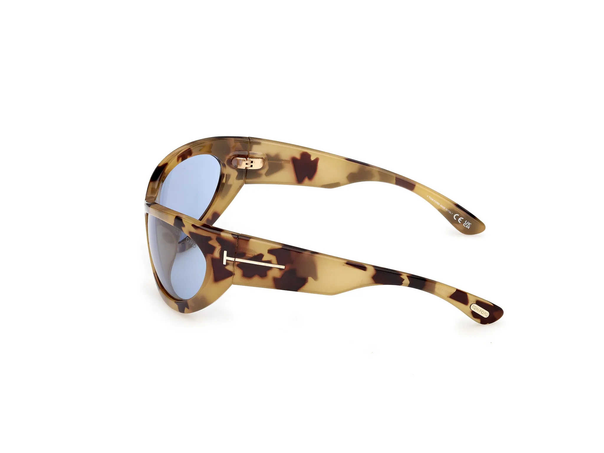 TOM FORD FT1365 LEONA-02 56V Occhiali da sole Iniettato Havana Blu Cat Eye Normale - immagine 3