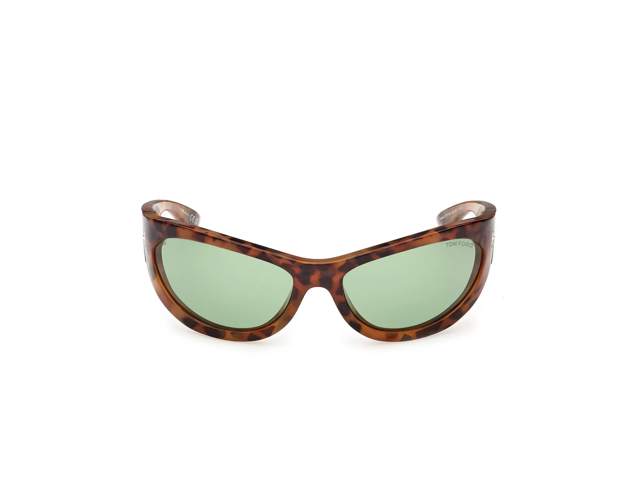 TOM FORD FT1365 LEONA-02 55N Occhiali da sole Iniettato Havana Verde Cat Eye Normale - immagine 2