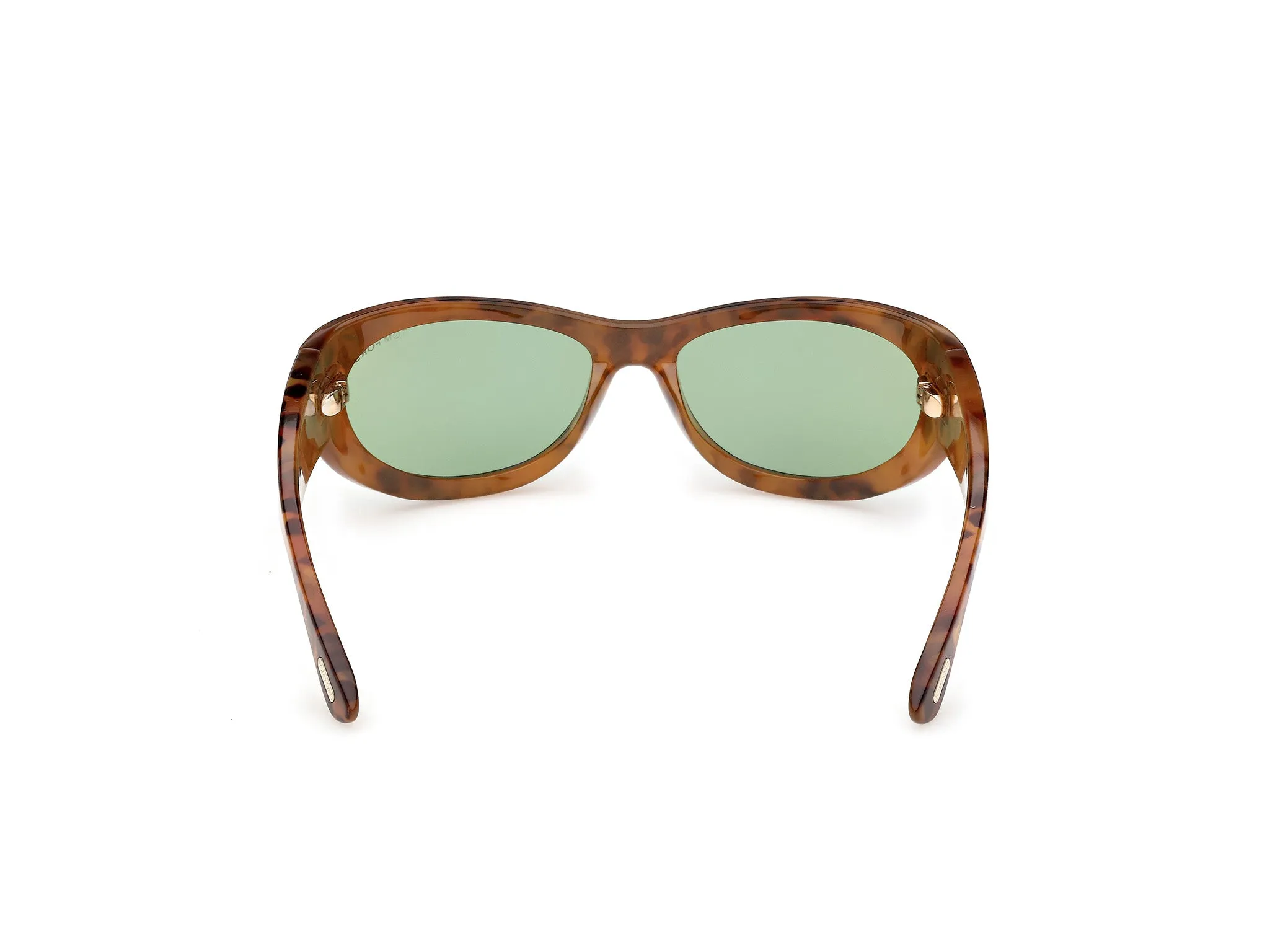 TOM FORD FT1365 LEONA-02 55N Occhiali da sole Iniettato Havana Verde Cat Eye Normale - immagine 4