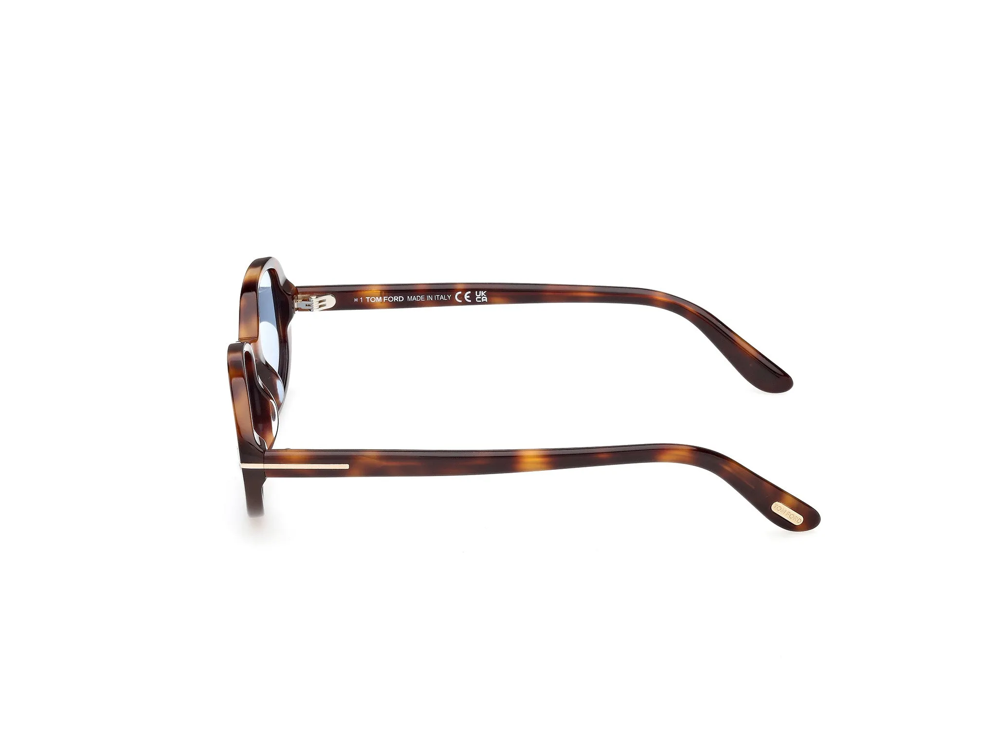 TOM FORD FT1364 IGGY 53V Occhiali da sole Acetato Havana Blu Rotonda Normale - immagine 3