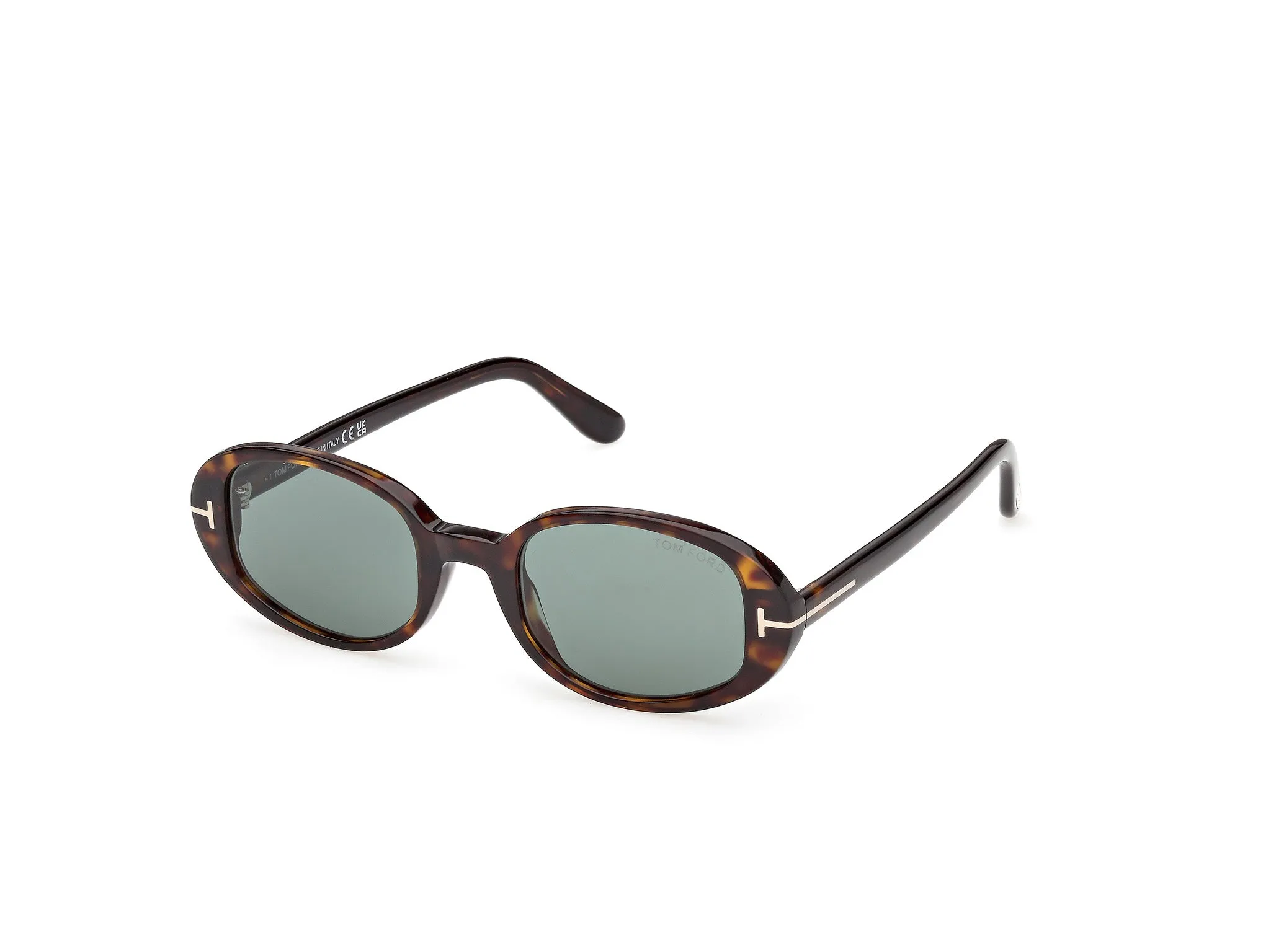 TOM FORD FT1364 IGGY 52N Occhiali da sole Acetato Havana Verde Rotonda Normale - immagine 1