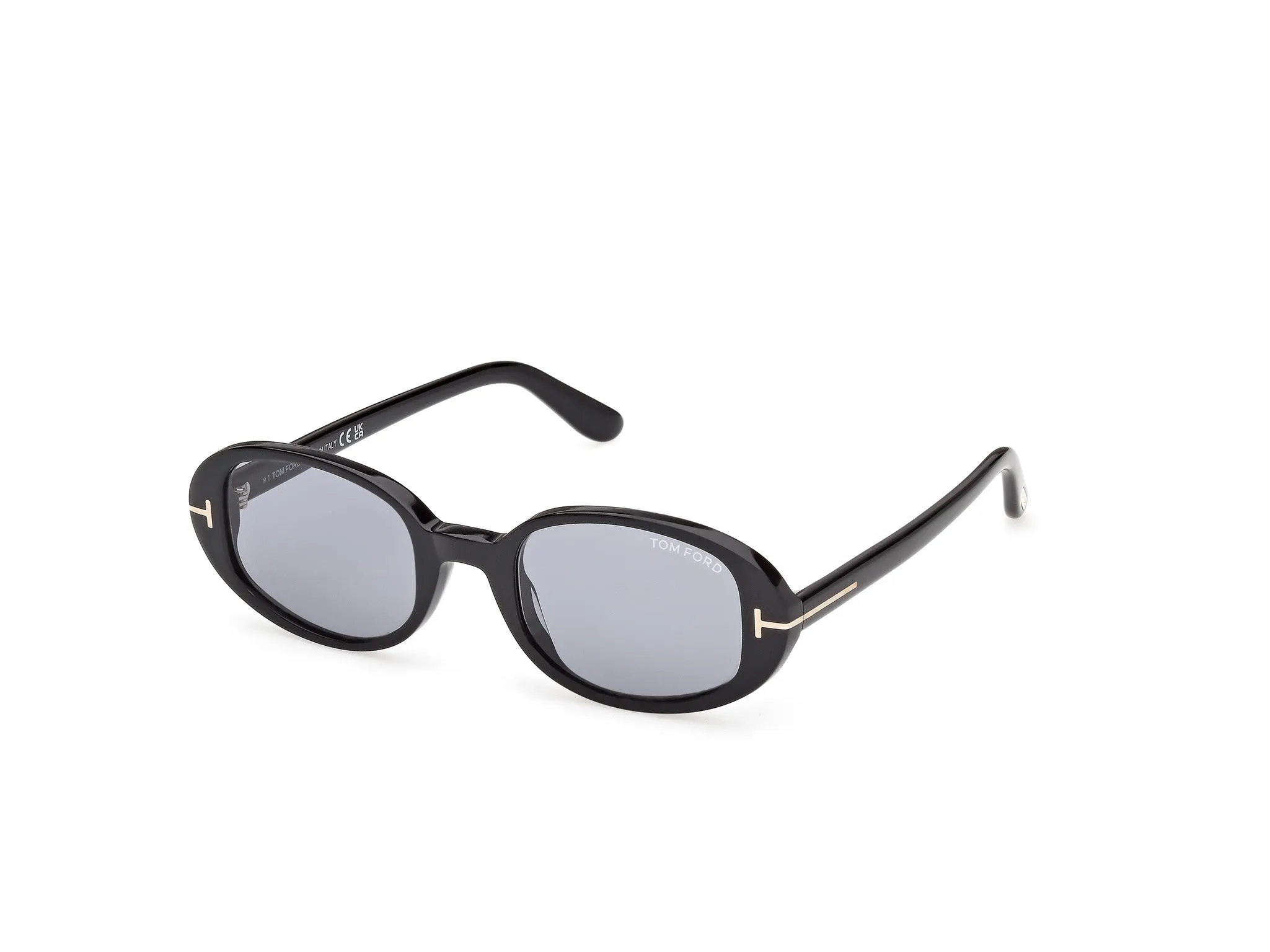 TOM FORD FT1364 IGGY 01A Occhiali da sole Acetato Nero Fumo Rotonda Normale - immagine 1