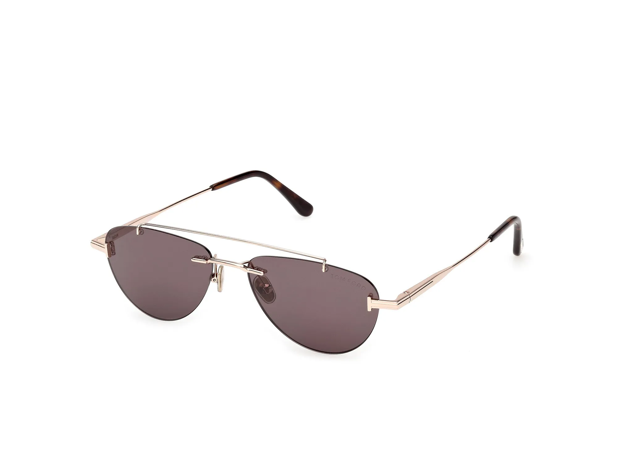 TOM FORD FT1356 ASTOR-02 28A Occhiali da sole Metallo Oro Fumo Pilot Normale - immagine 1