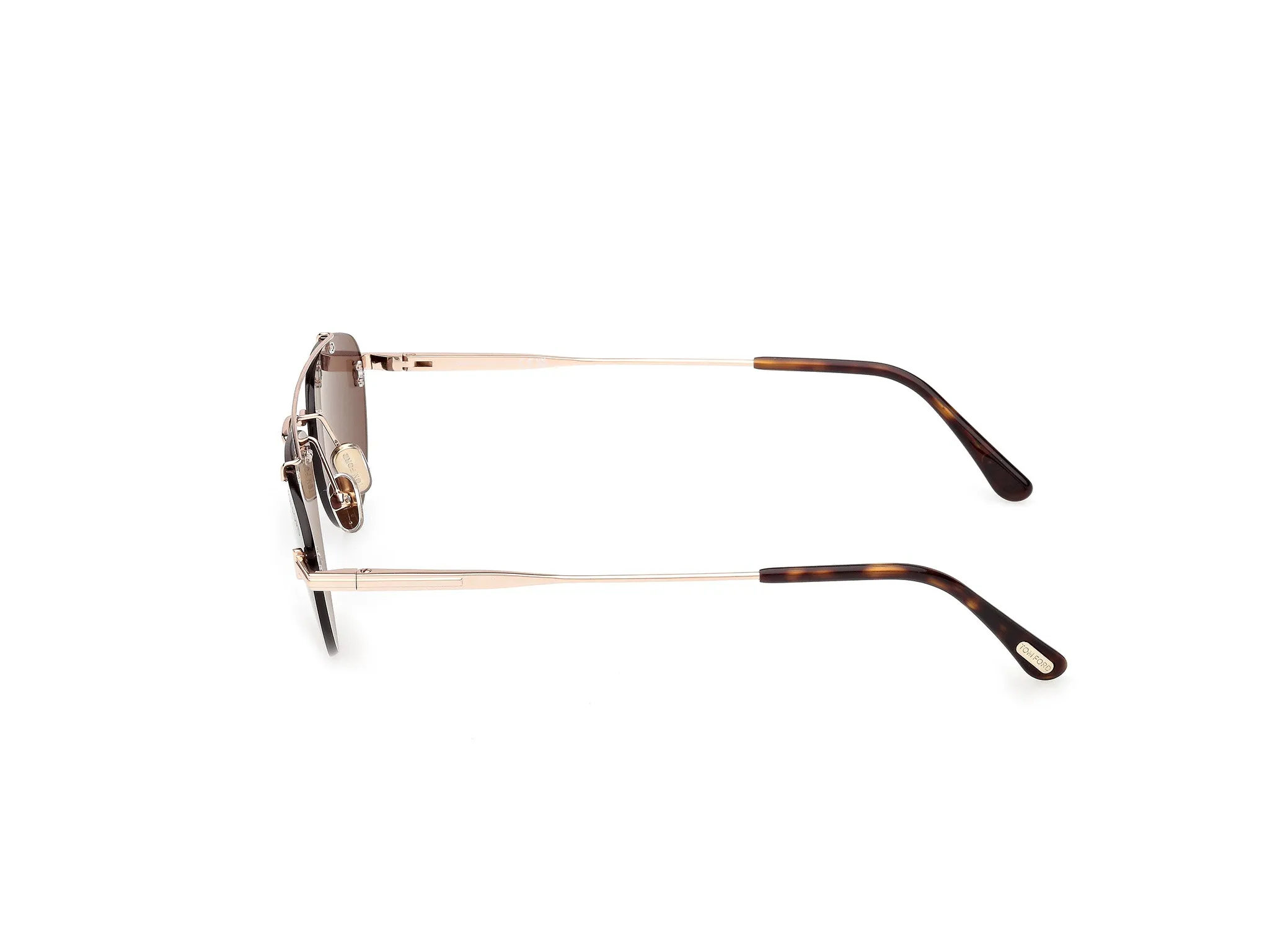 TOM FORD FT1356 ASTOR-02 28A Occhiali da sole Metallo Oro Fumo Pilot Normale - immagine 3
