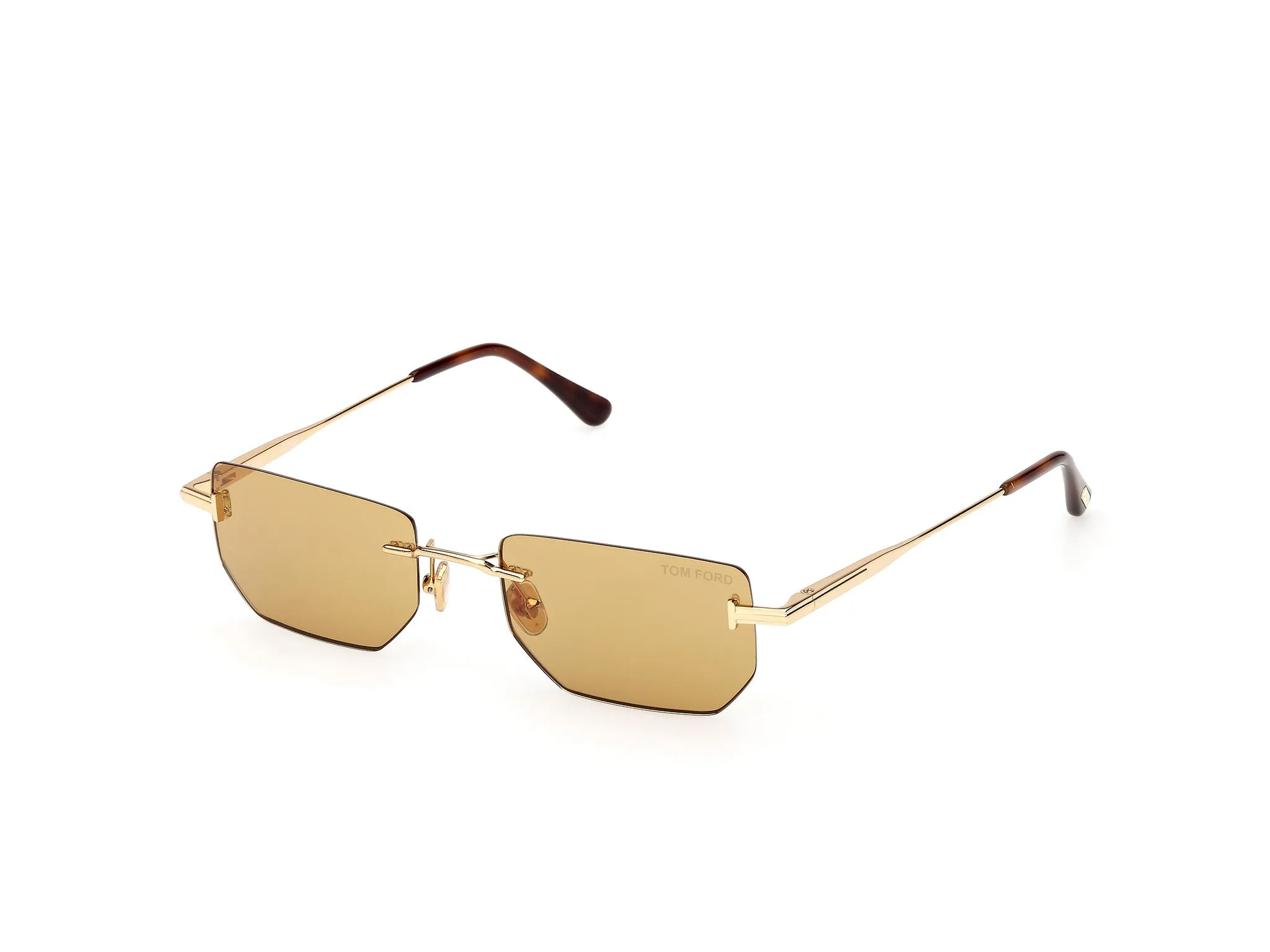TOM FORD FT1355 ETHAN-02 30E Occhiali da sole Metallo Oro Marrone Geometrica Normale - immagine 1