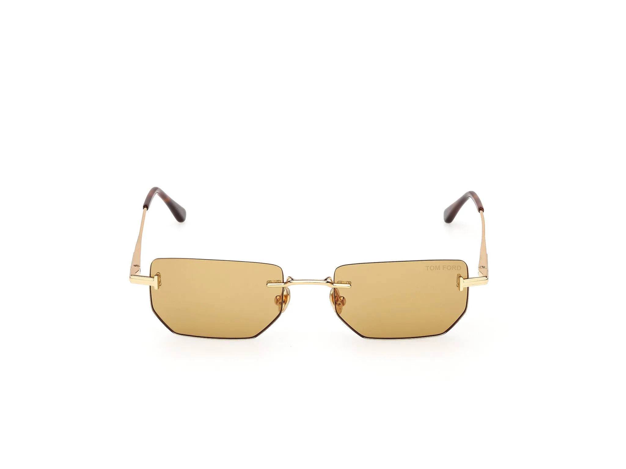 TOM FORD FT1355 ETHAN-02 30E Occhiali da sole Metallo Oro Marrone Geometrica Normale - immagine 2
